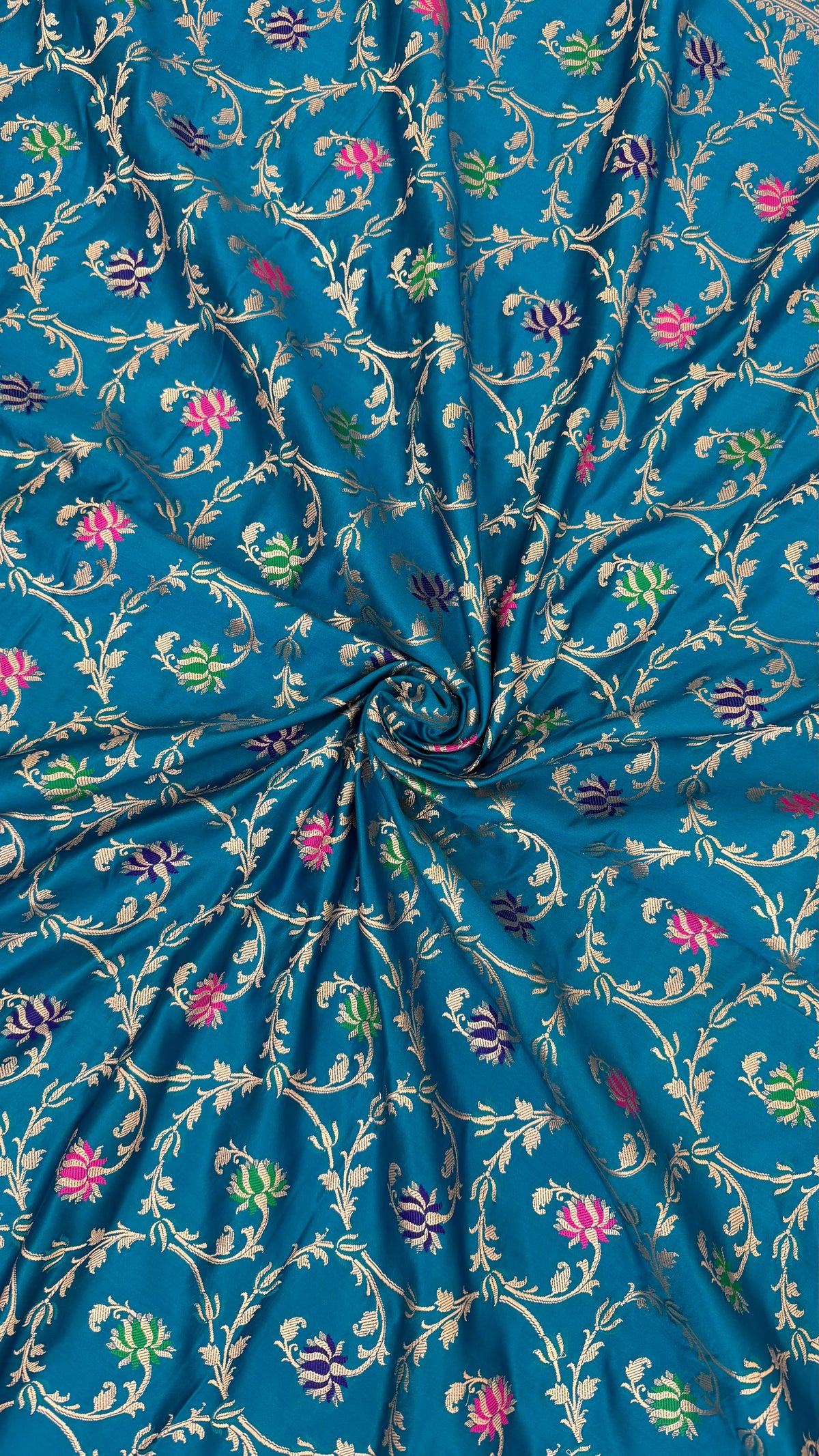 AZURE BLUE COLOR MASHRU SILK 3 PIECE SUIT