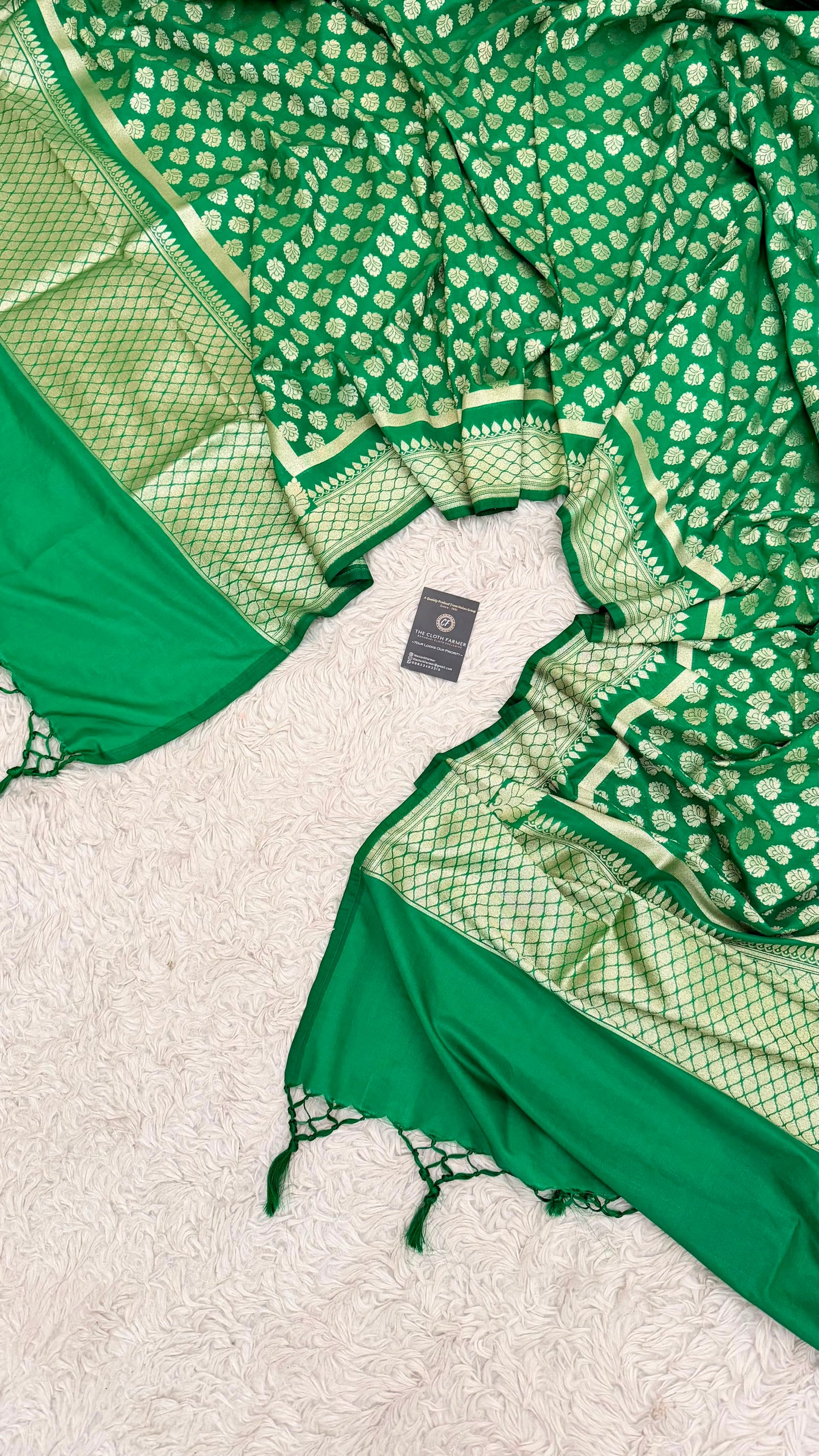 MASHRU SILK GREEN COLOR DUPATTA