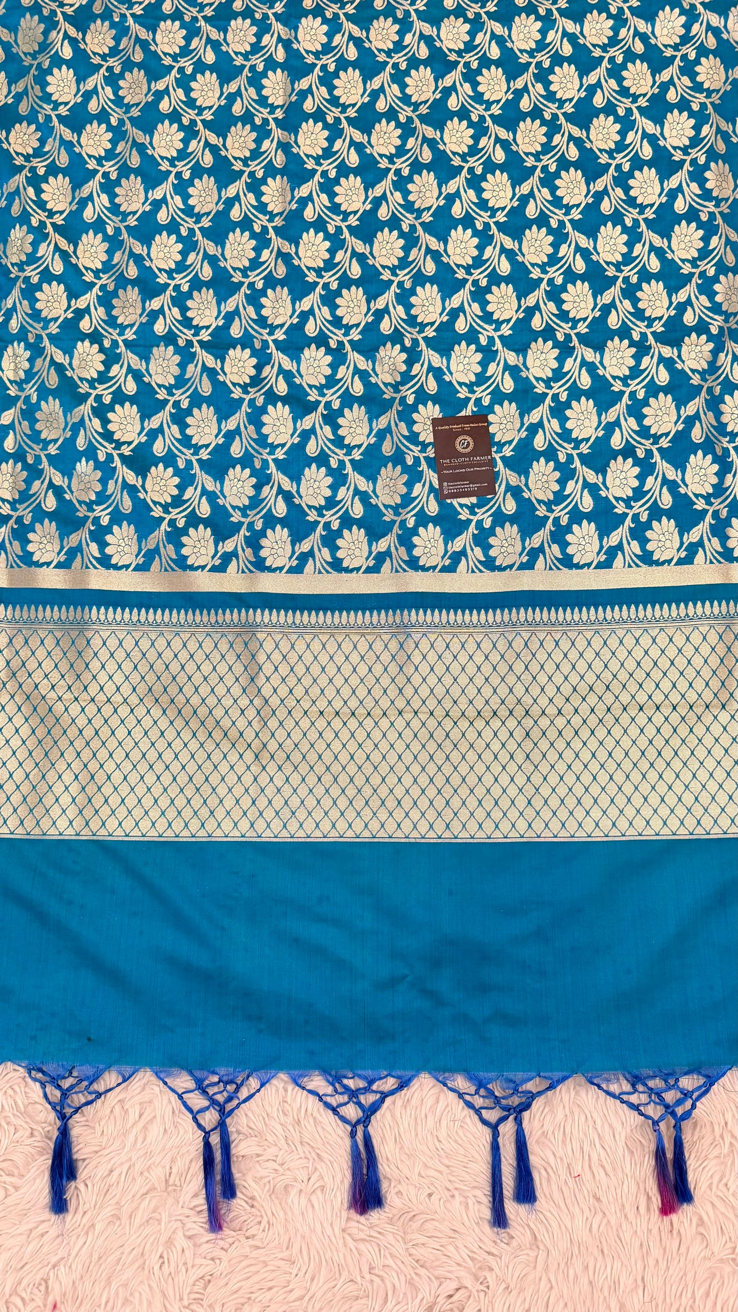 MASHRU SILK BLUE COLOR DUPATTA