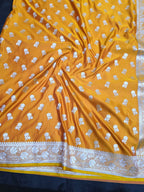 Mustard shade premium mashru silk saree