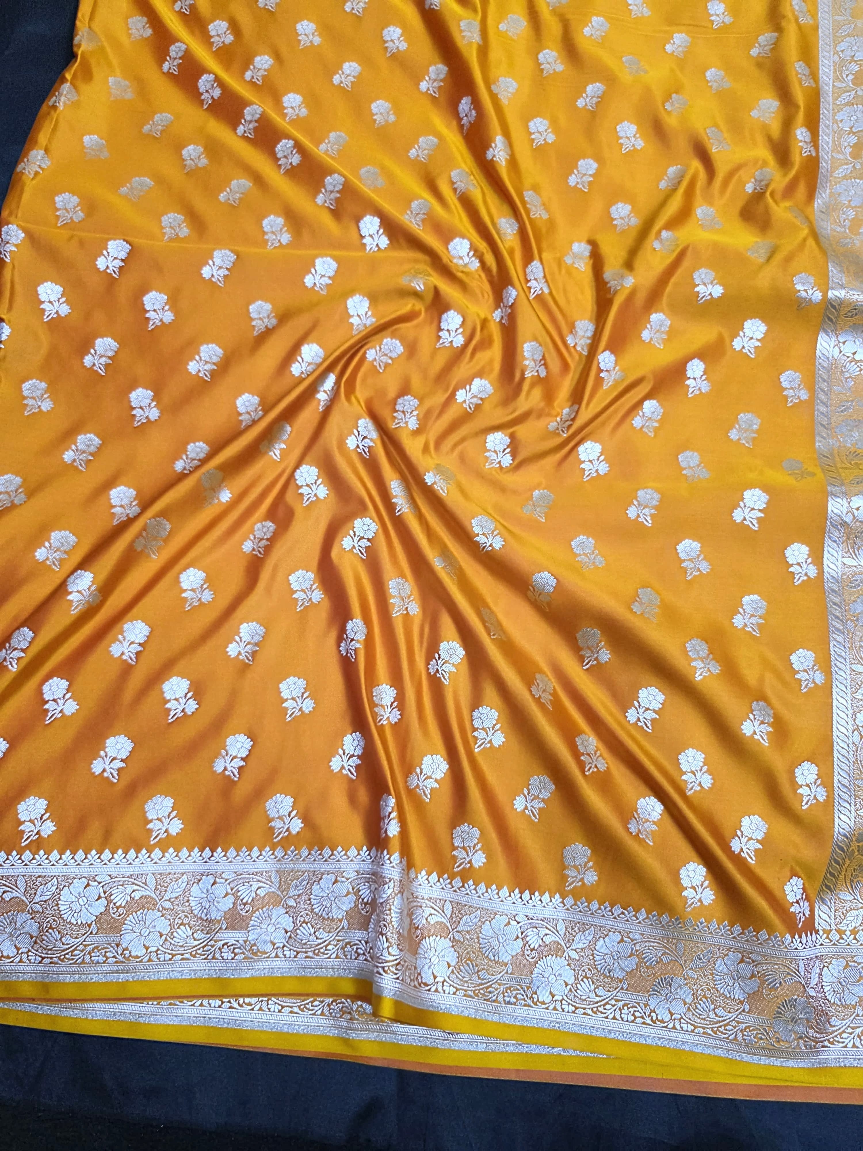 Mustard shade premium mashru silk saree