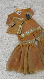 PEACH GOLD SHADE LITTLE PRINCESS GHARARA