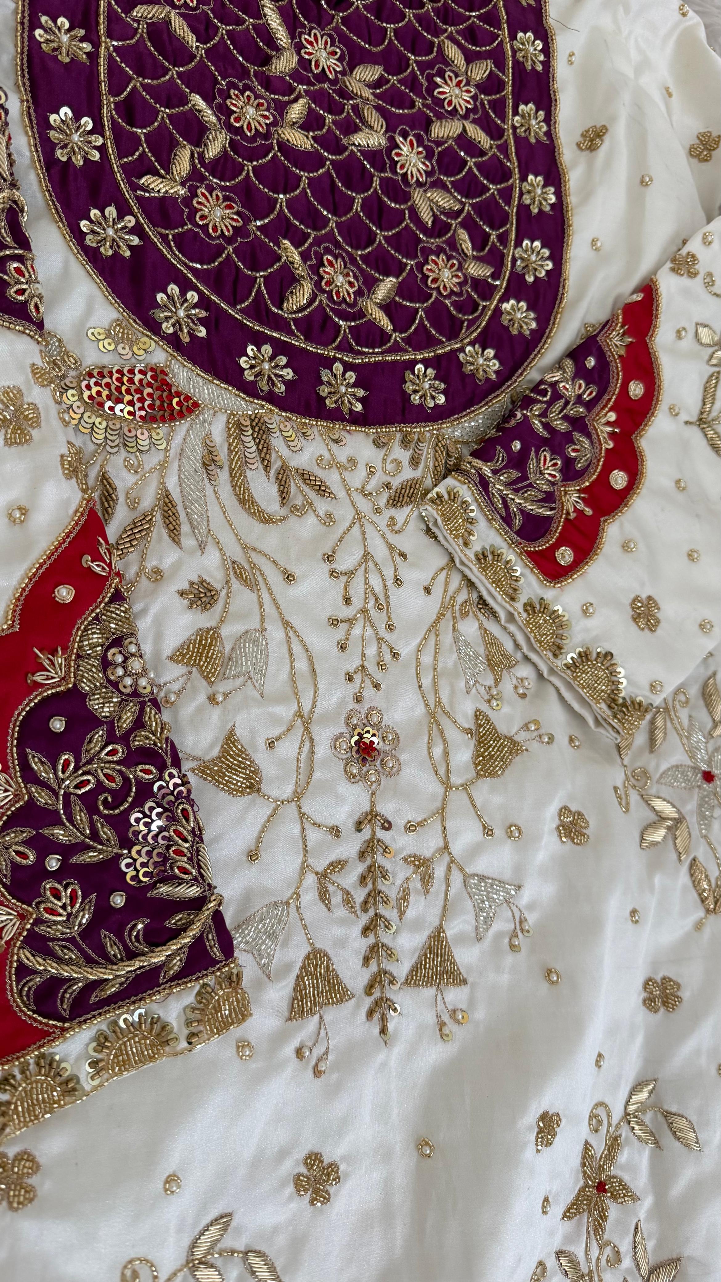 PARTY WEAR MASHRU SILK BASED ZARDOZI SALWAR SUIT