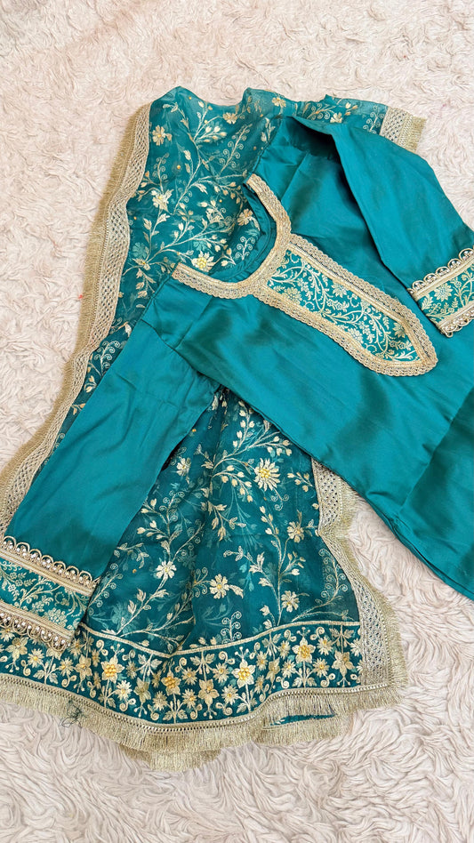RAMA  KIMKHAB GHARARA FOR LITTLE PRINCESS