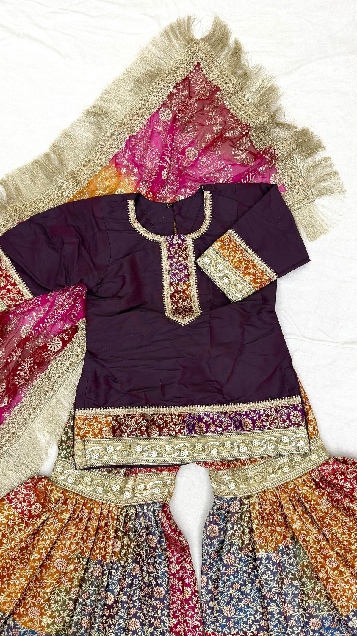 WINE TOP RAINBOW GHARARA