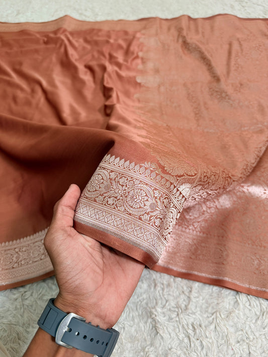 PEACH COLOR UNADORN SAREE