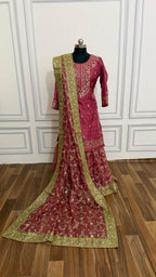DARK ORCHID PISTA COLOR GHARARA