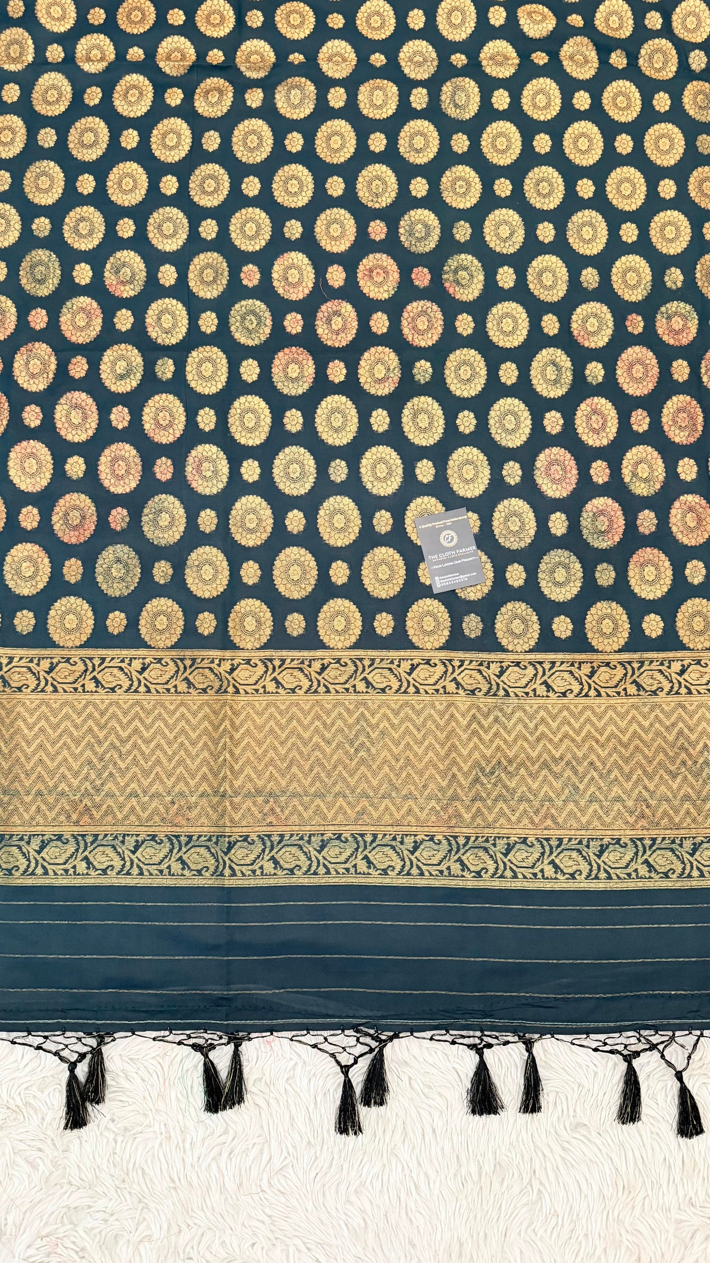 MASHRU SILK BRIGHT BLACK DUPATTA