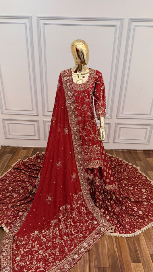 MAROON SIGNATURE BRIDAL FARSHI