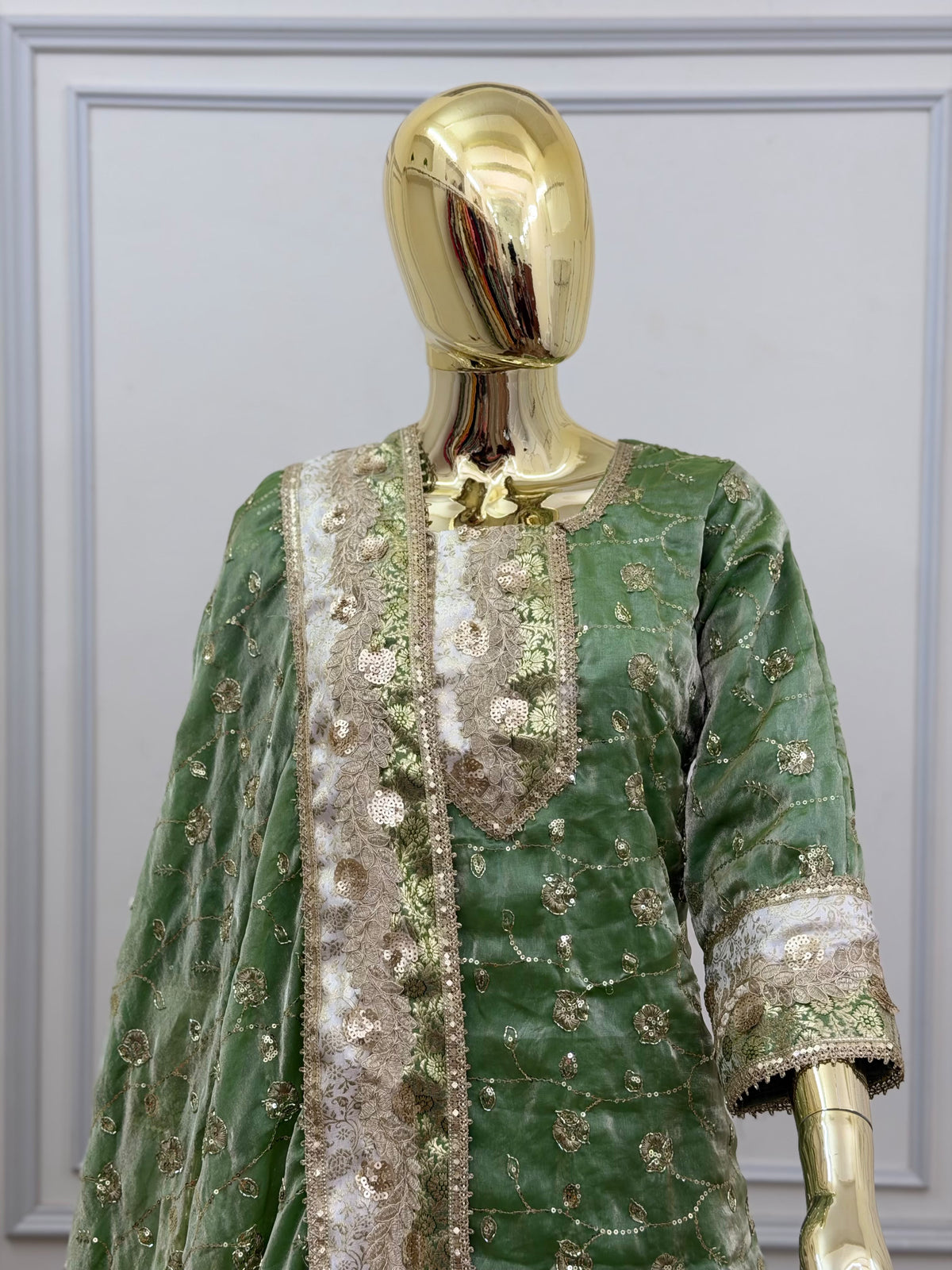 GREENISH PISTA SHADE FARSHI