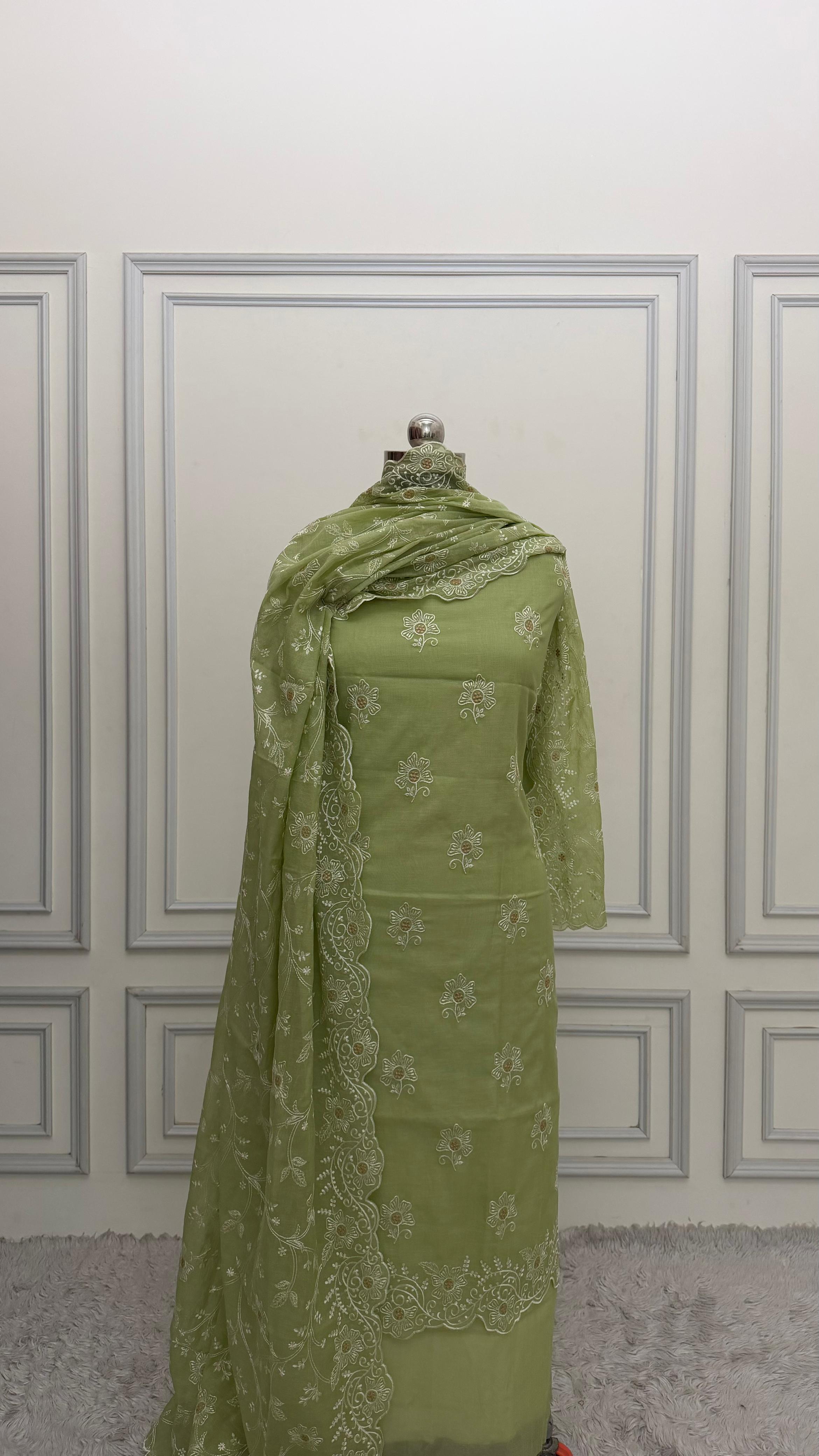 MEHENDI COTTON MUL 3 PIECE SUIT