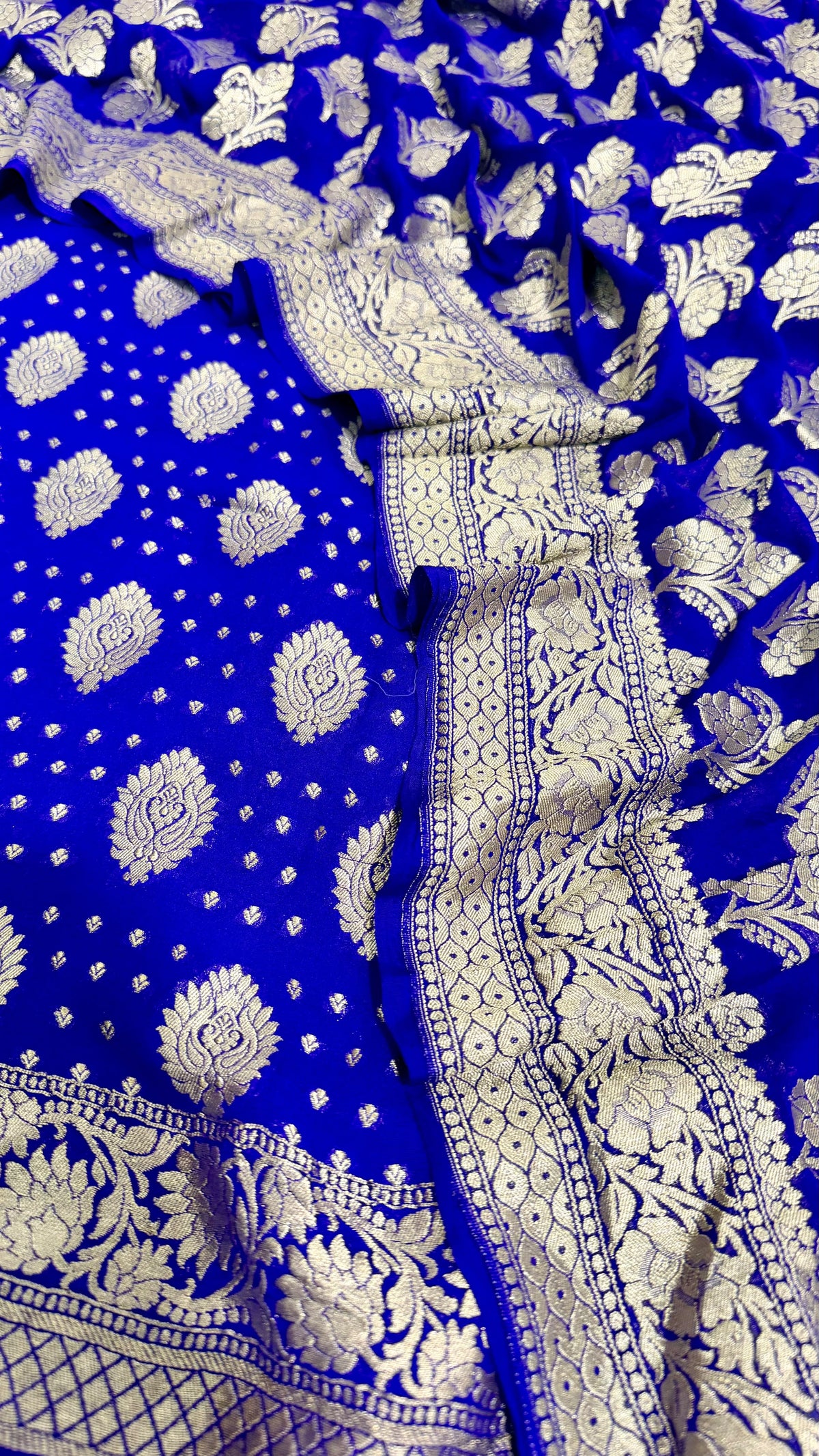 ROYAL BLUE PURE CHIFFON SUIT