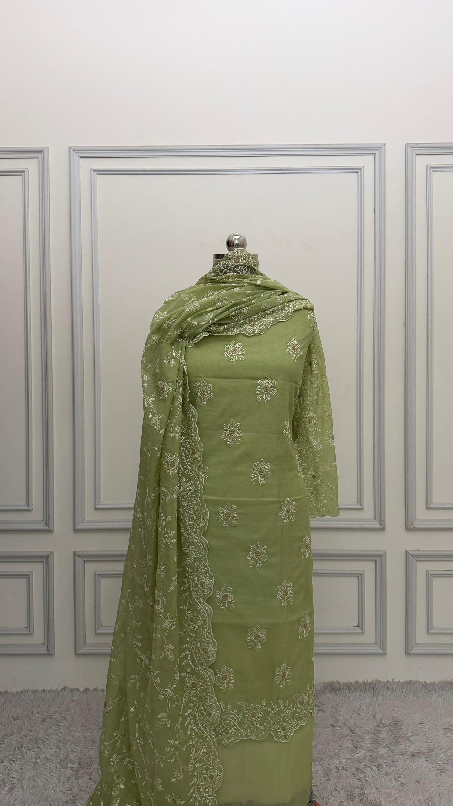 MEHENDI COTTON MUL 3 PIECE SUIT