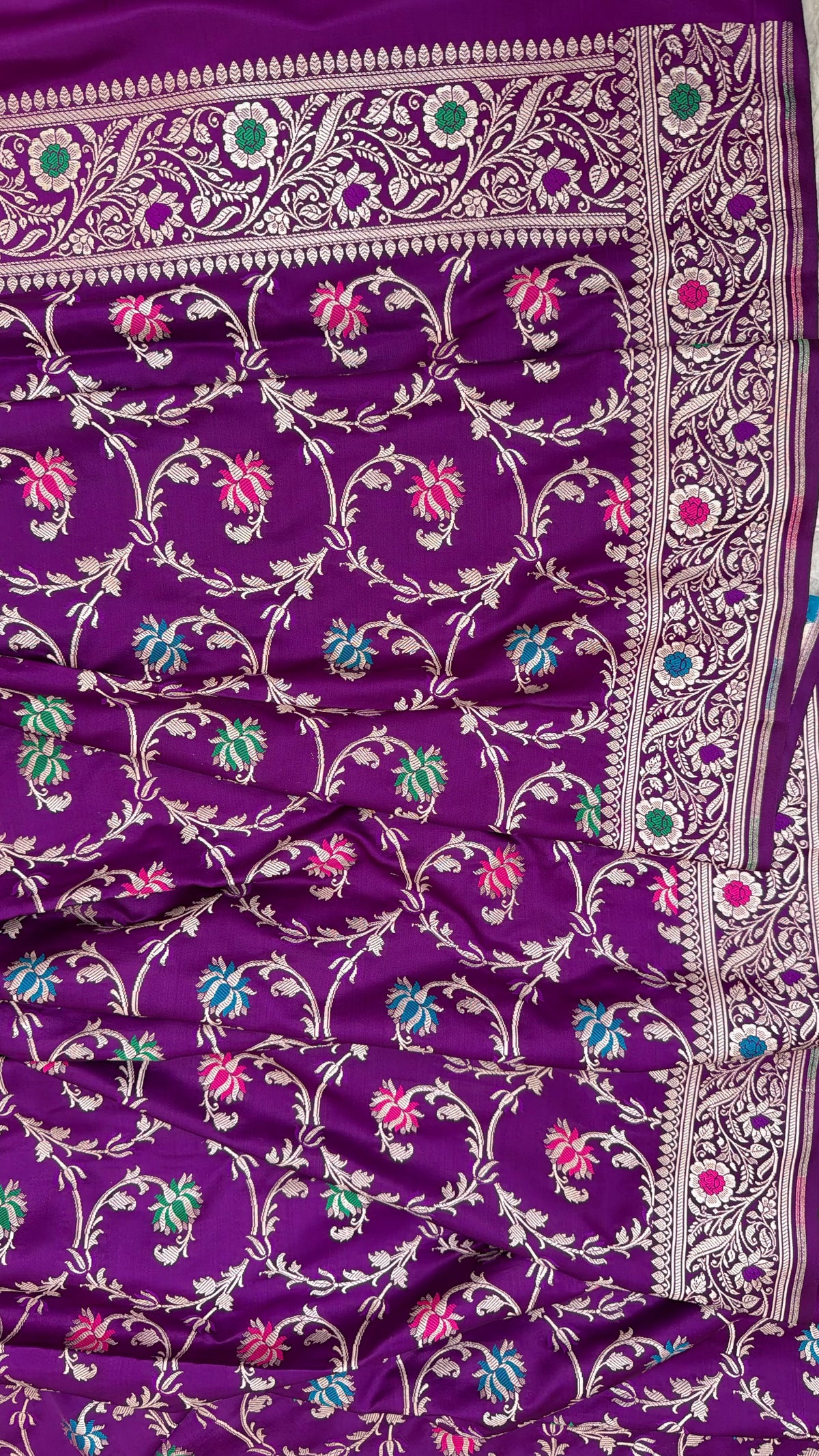 VIOLET PURPEL COLOR MASHRU SILK 3 PIECE SUIT