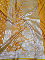 Mustard shade premium mashru silk saree