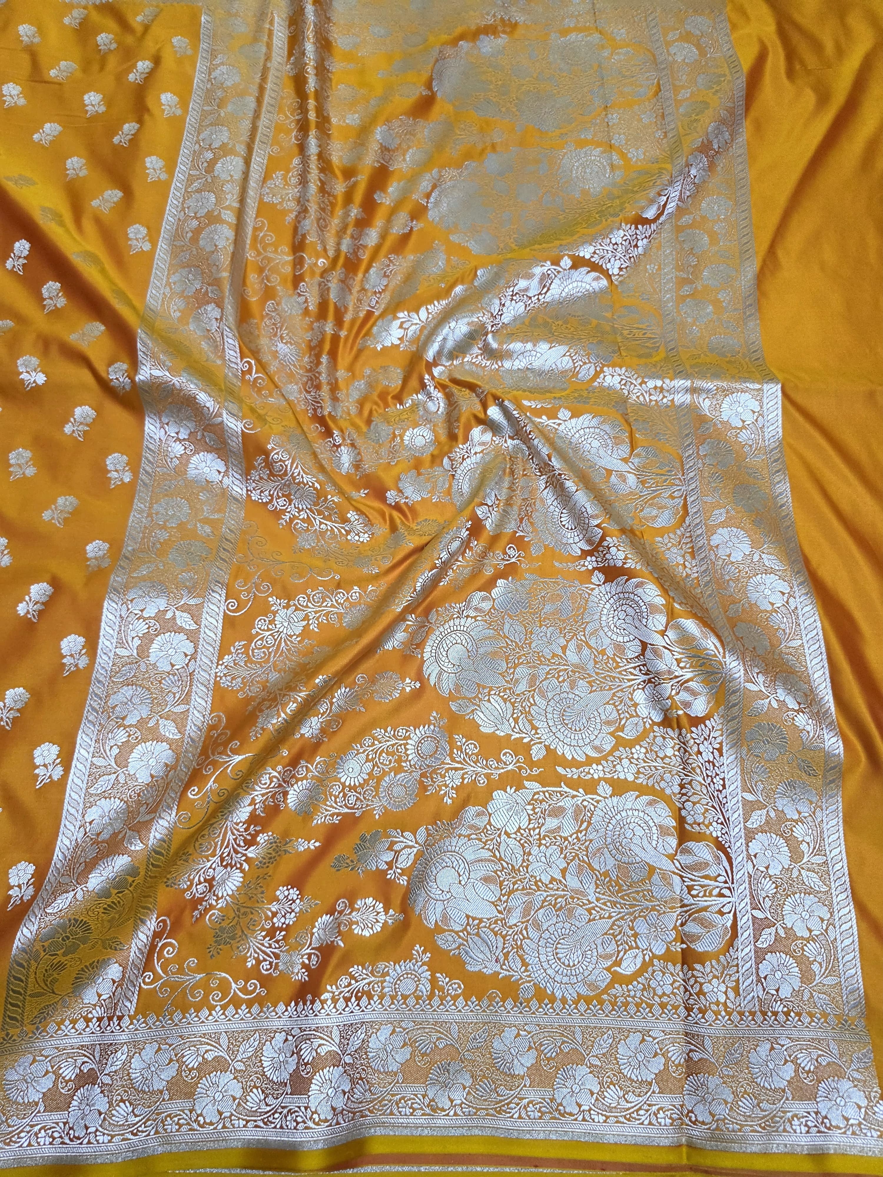 Mustard shade premium mashru silk saree