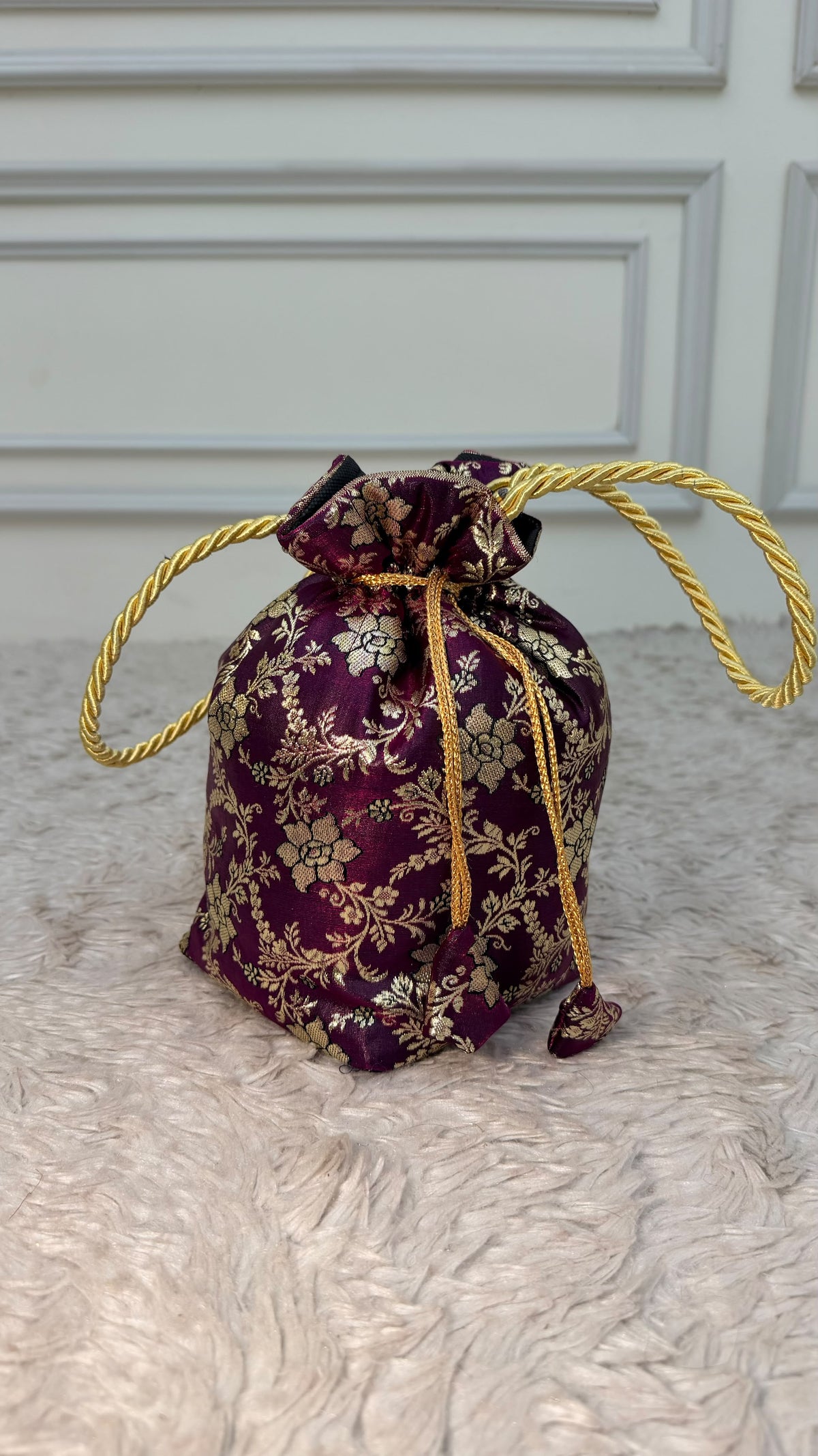 DARK PURPLE BANARASI KIMKHAB POTLI