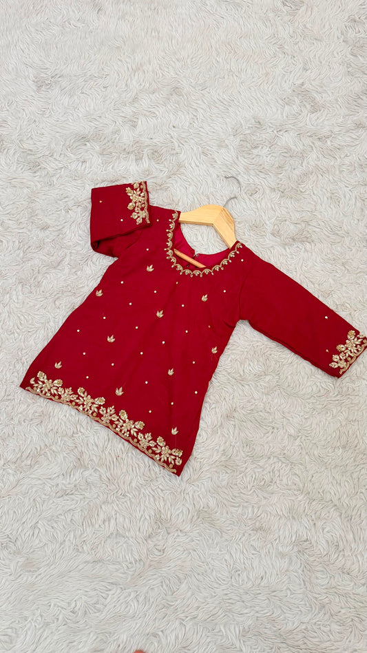 MAROON FARSHI OUTFIT