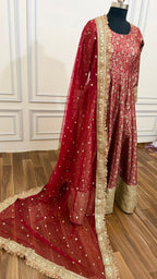 BRIDAL MAROON ANARKALI SUIT