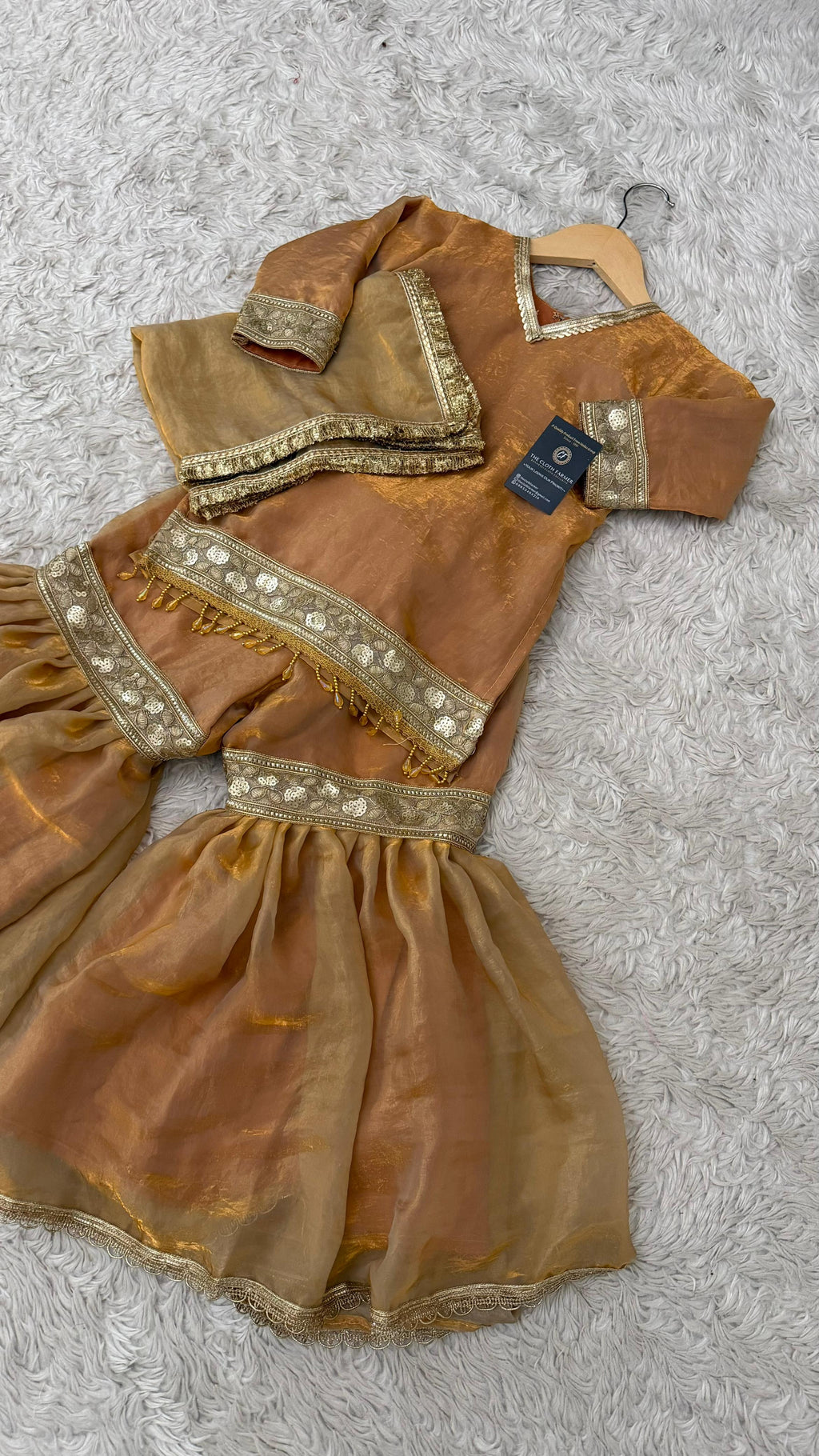 PEACH GOLD SHADE LITTLE PRINCESS GHARARA