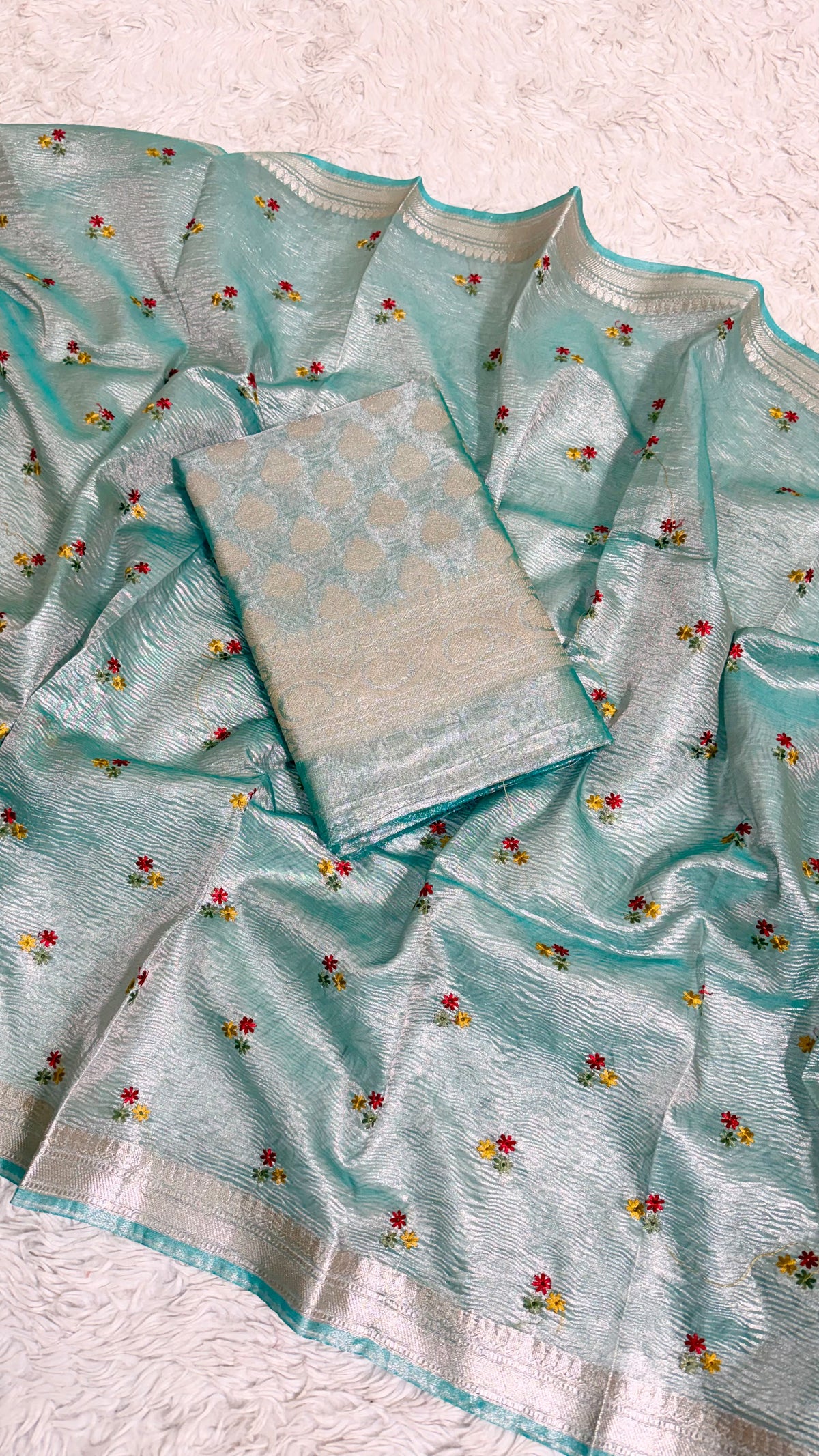 TISSUE MULTI EMBROIDERY SUIT