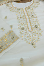 Off white handwork meenakari embroiderded gharara