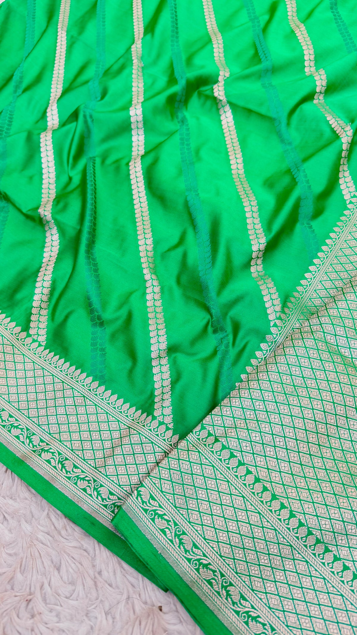 MALACHITE GREEN ADA DESIGN MASHRU KATAAN SILK