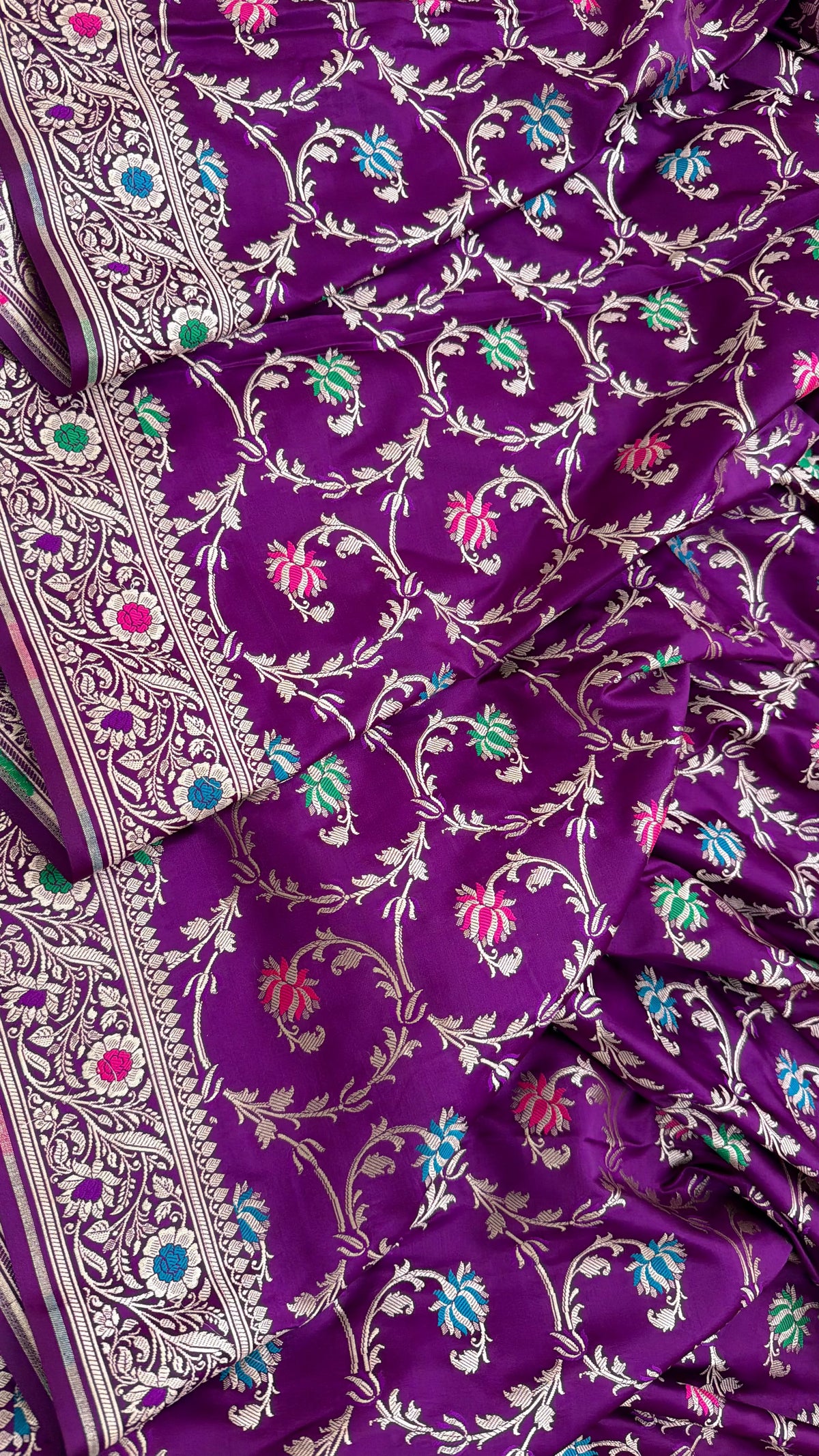 VIOLET PURPEL COLOR MASHRU SILK 3 PIECE SUIT