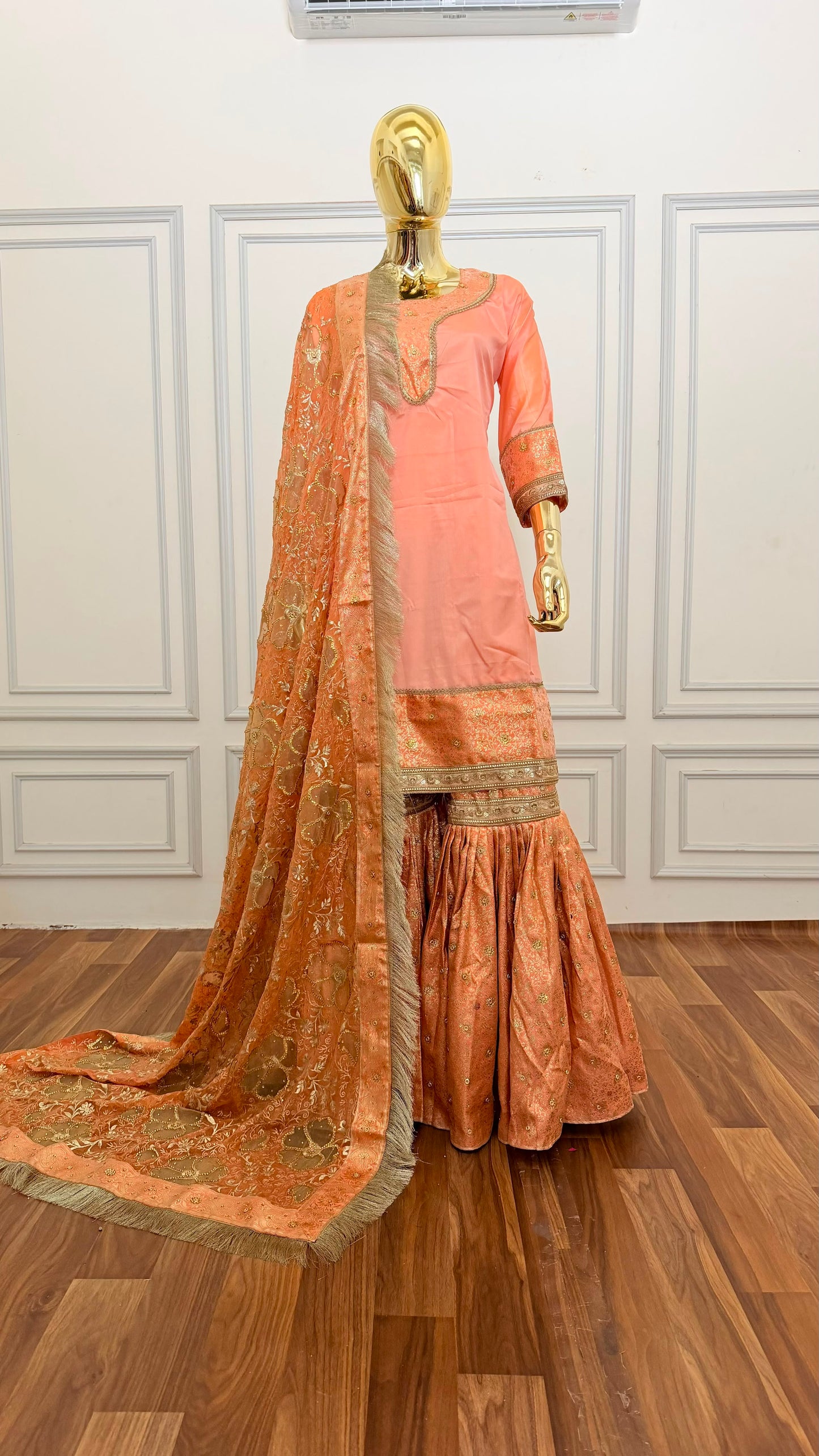 PALE COLOR KIMKHAB GHARARA