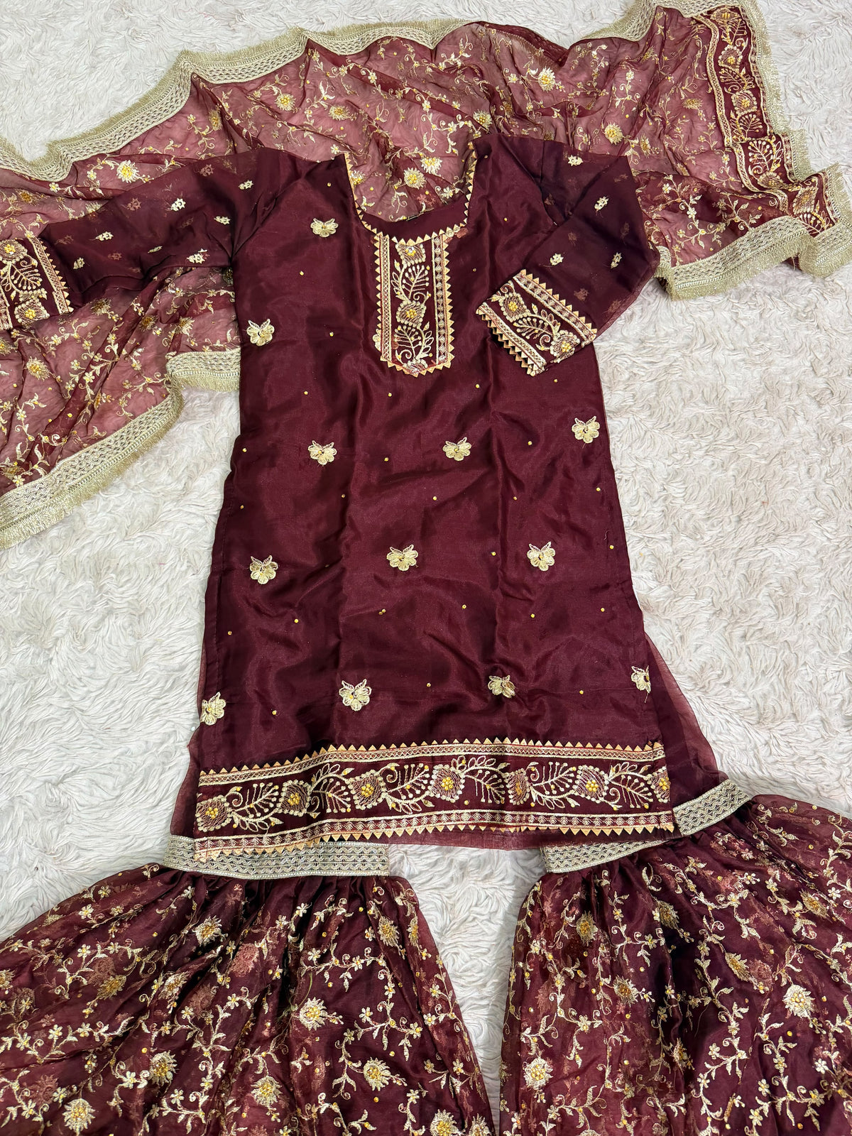 COFFEE ORGANZA KIDS GHARARA