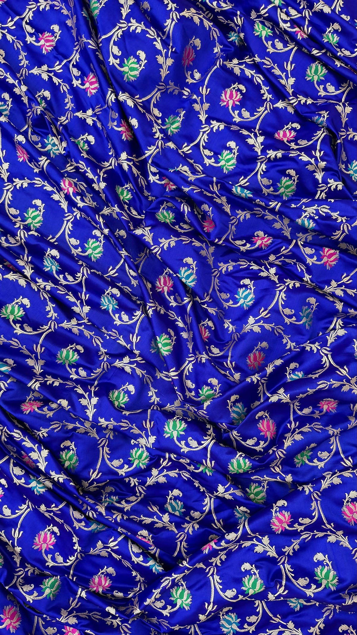 ROYAL BLUE QCOLOR MASHRU SILK 3 PIECE SUIT