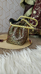 Coffee maroon Embroidered Gharara with Viscose silk base