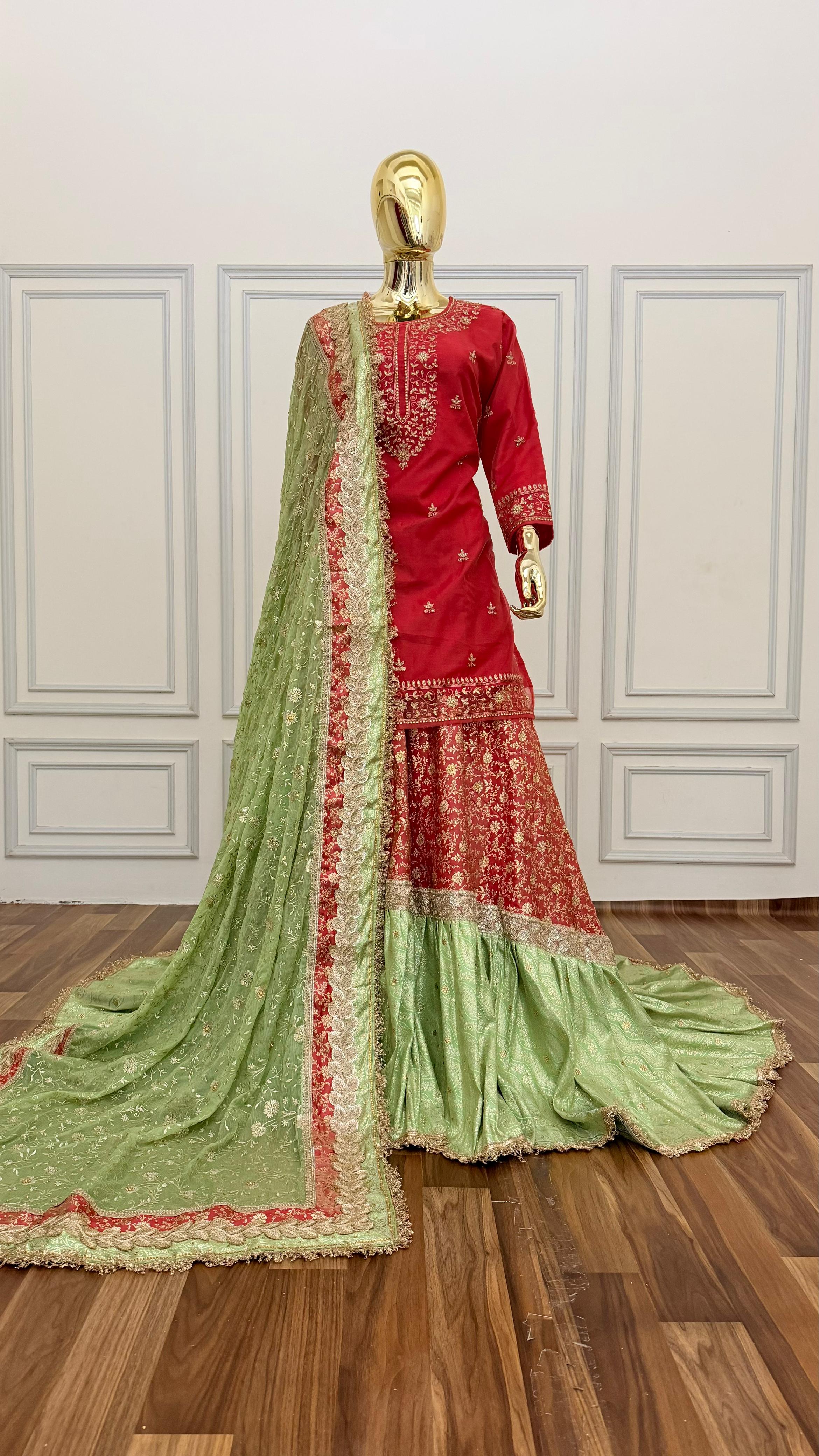 CONTRAST REDDISH PEACH FARSHI