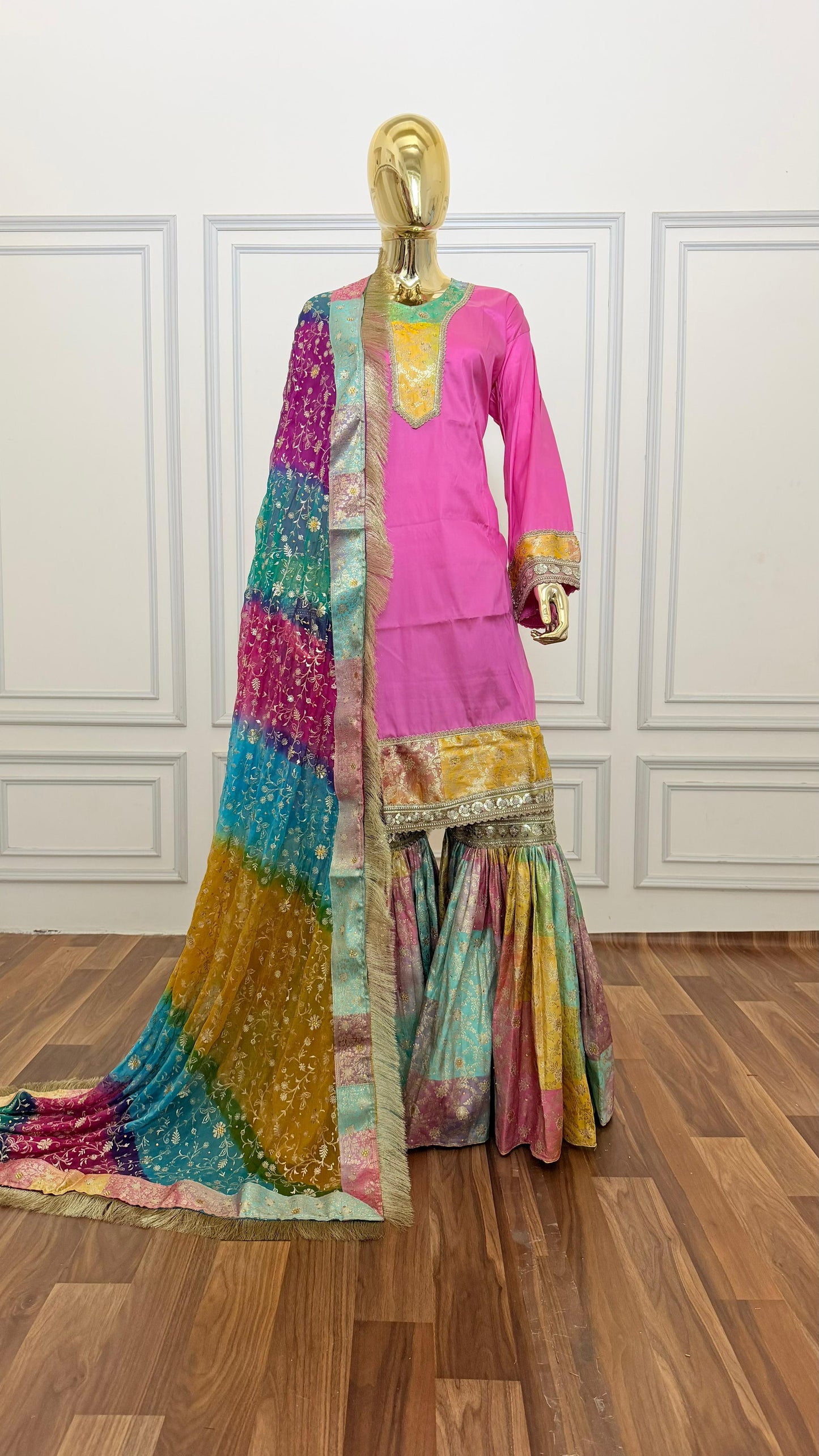 LIGHT SHADE MULTI GHARARA