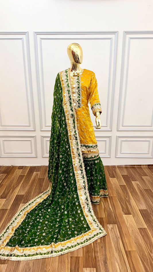 MUSTARD MEHENDI RAMPURI GHARARA