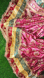Onion pink shade  Embroidered Gharara with Viscose silk base