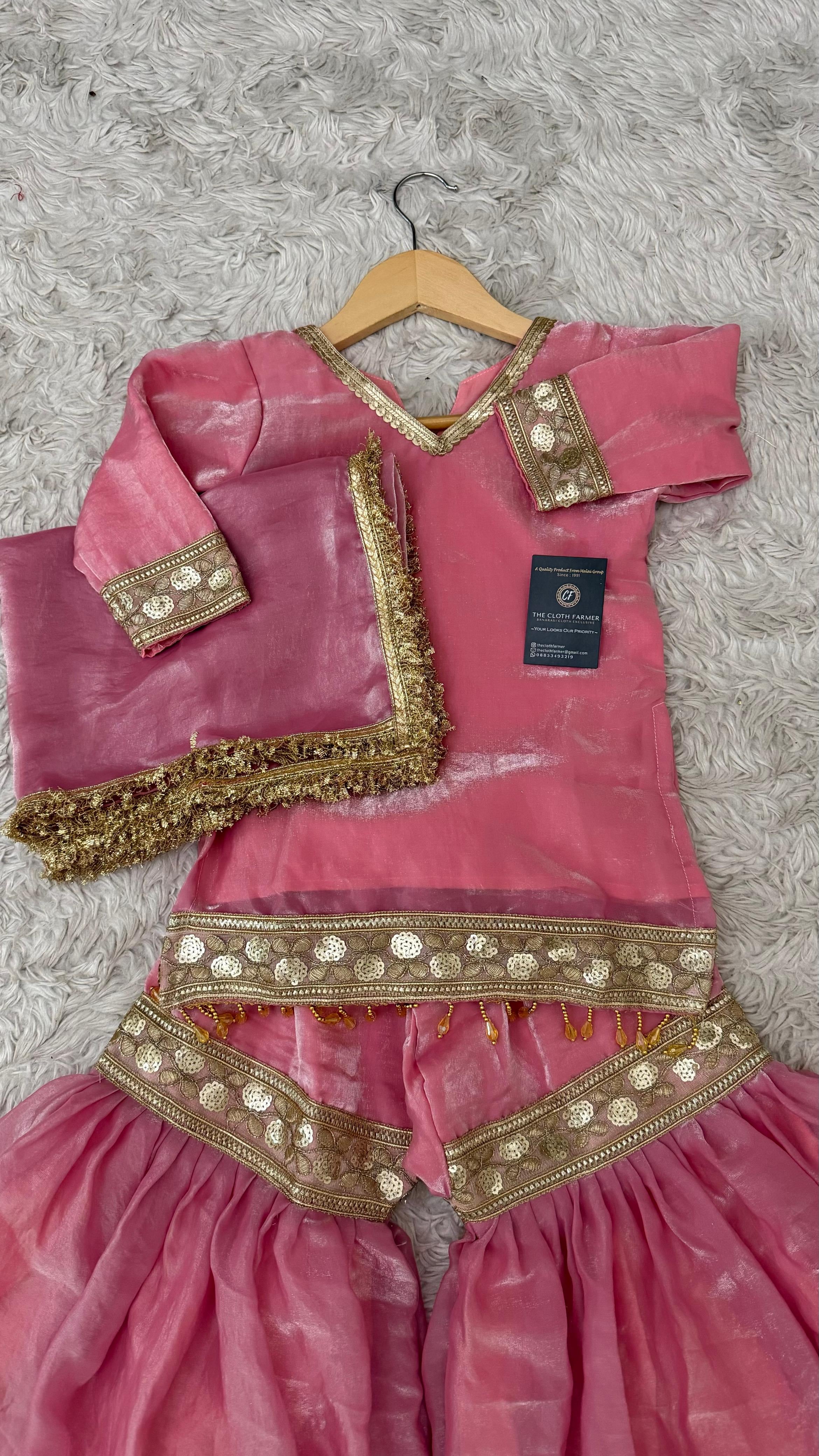 BABY PINK SHADE LITTLE PRINCESS GHARARA
