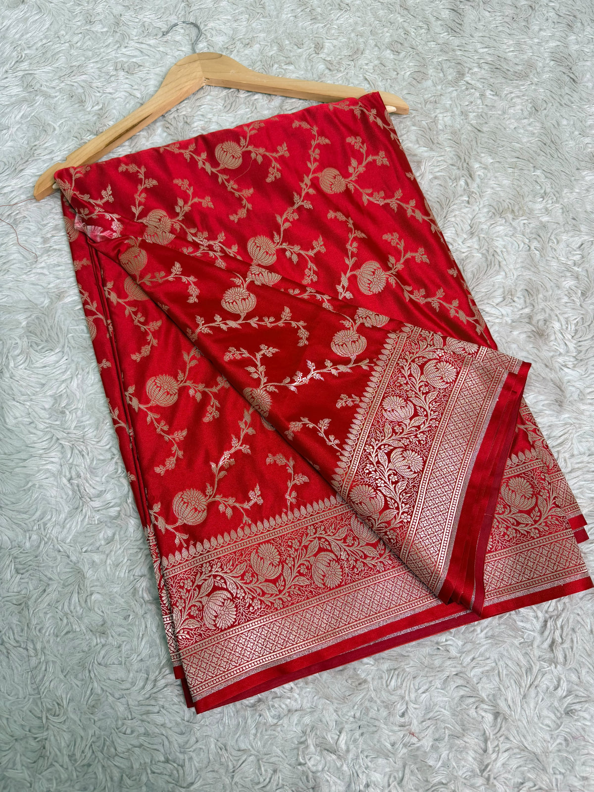 CINOBER RED MASHRU SILK SAREE