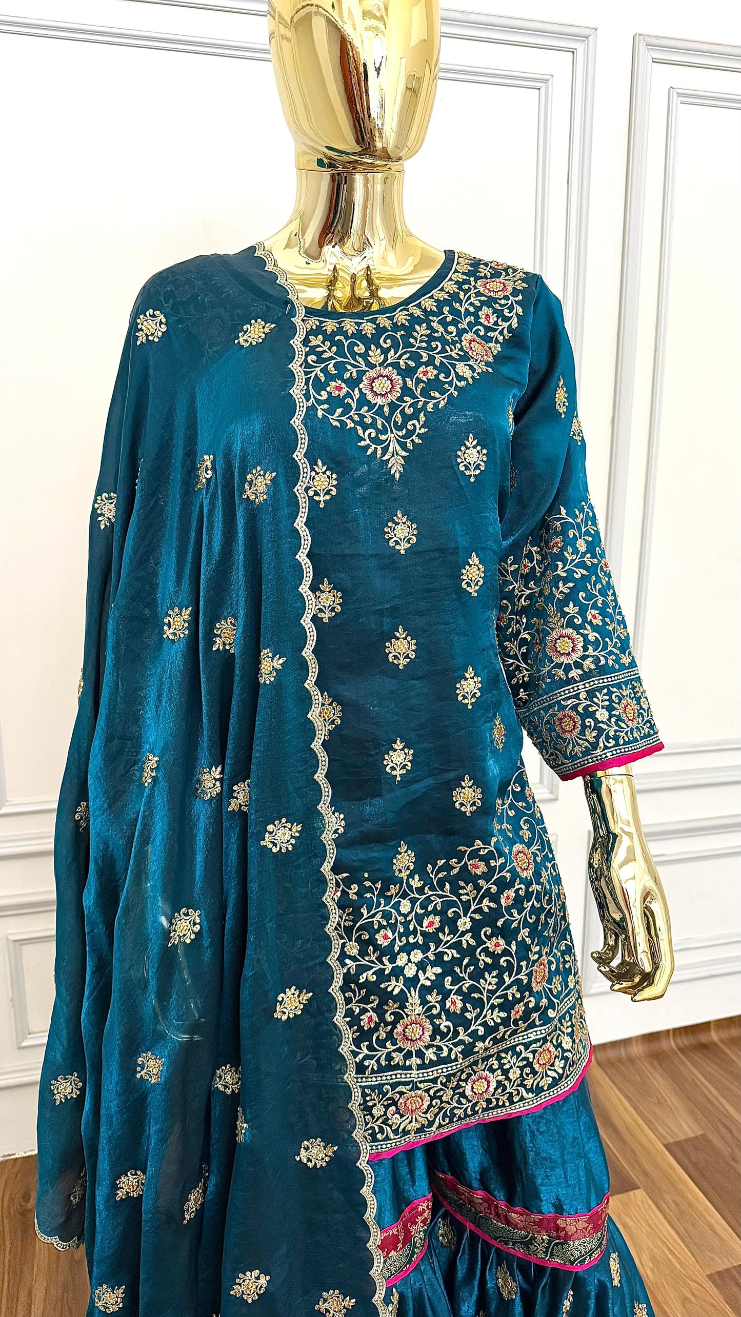 DEEP TEAL MINIMALIST2 GHARARA