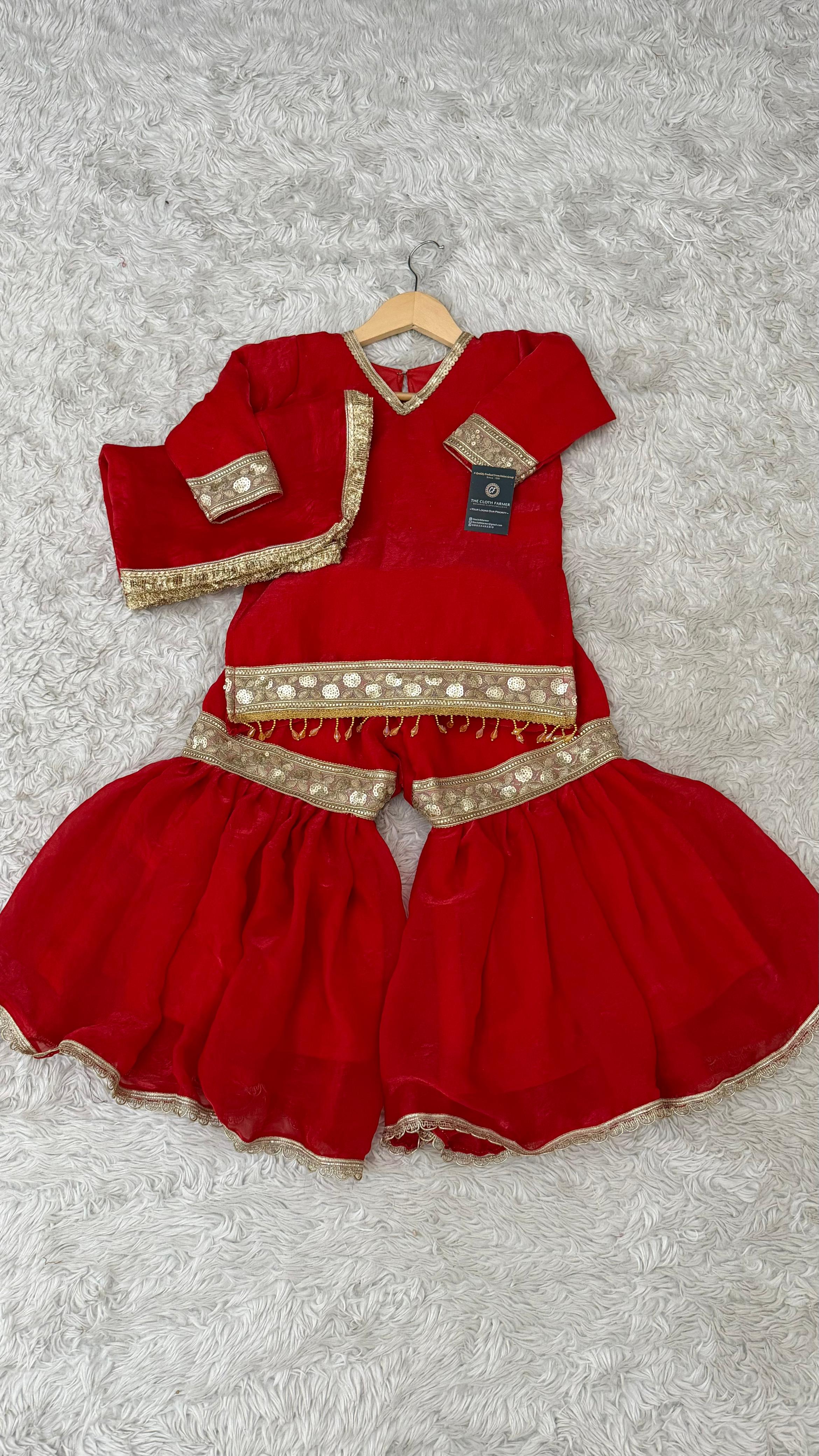 RED SHADE LITTLE PRINCESS GHARARA