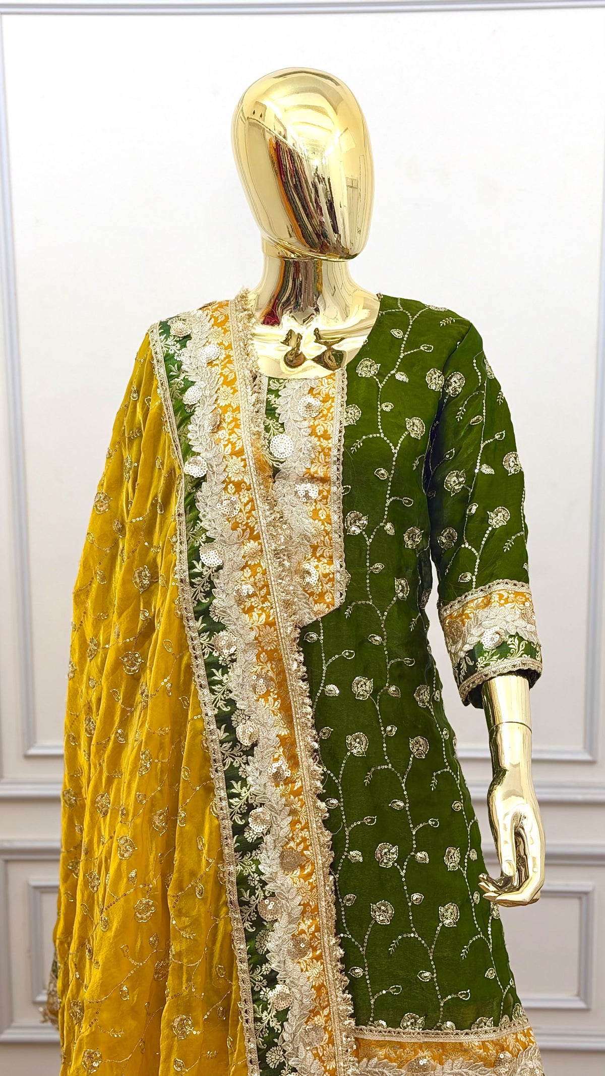 MEHENDI MUSTARD RAMPURI GHARARA