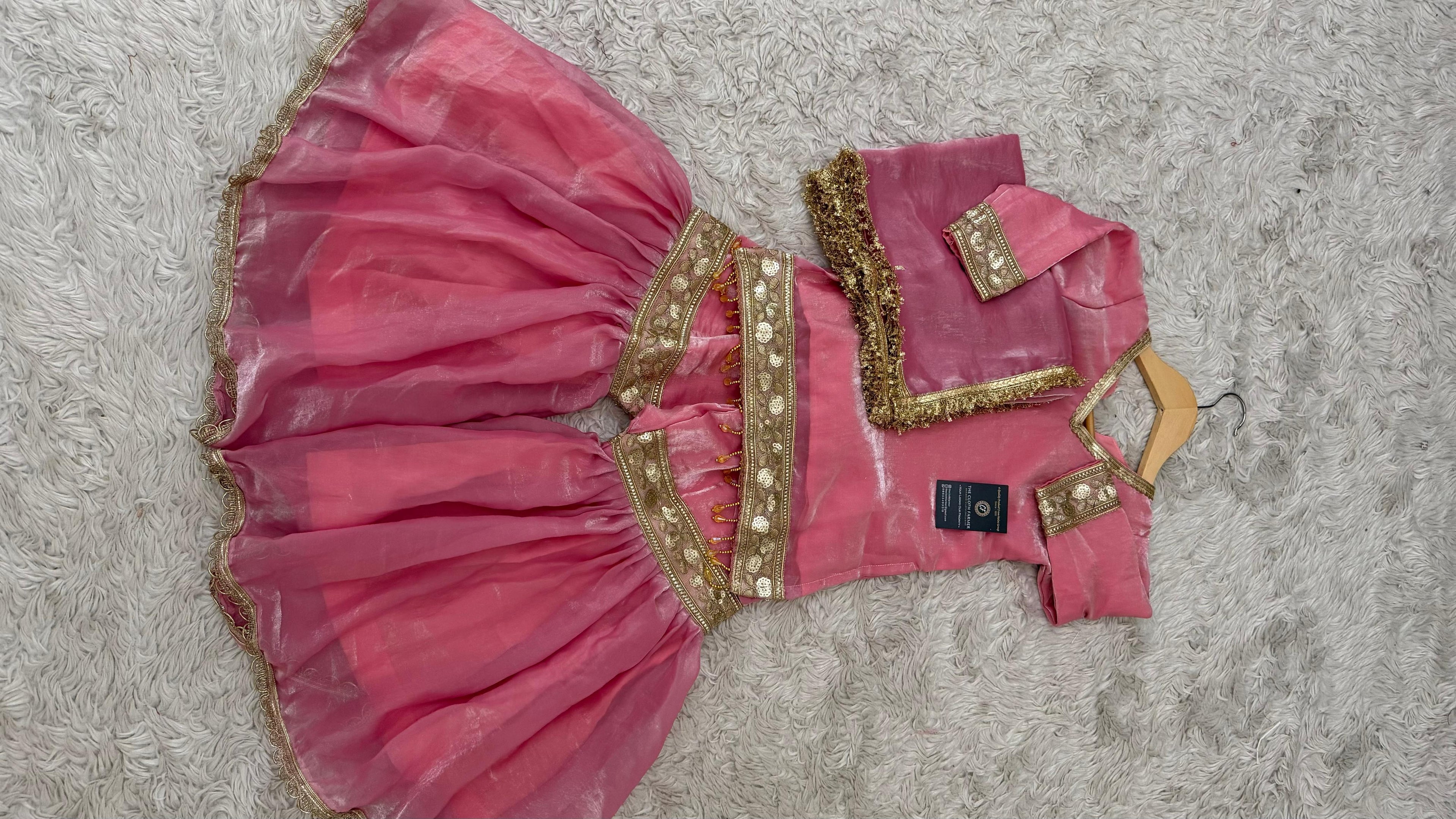 BABY PINK SHADE LITTLE PRINCESS GHARARA