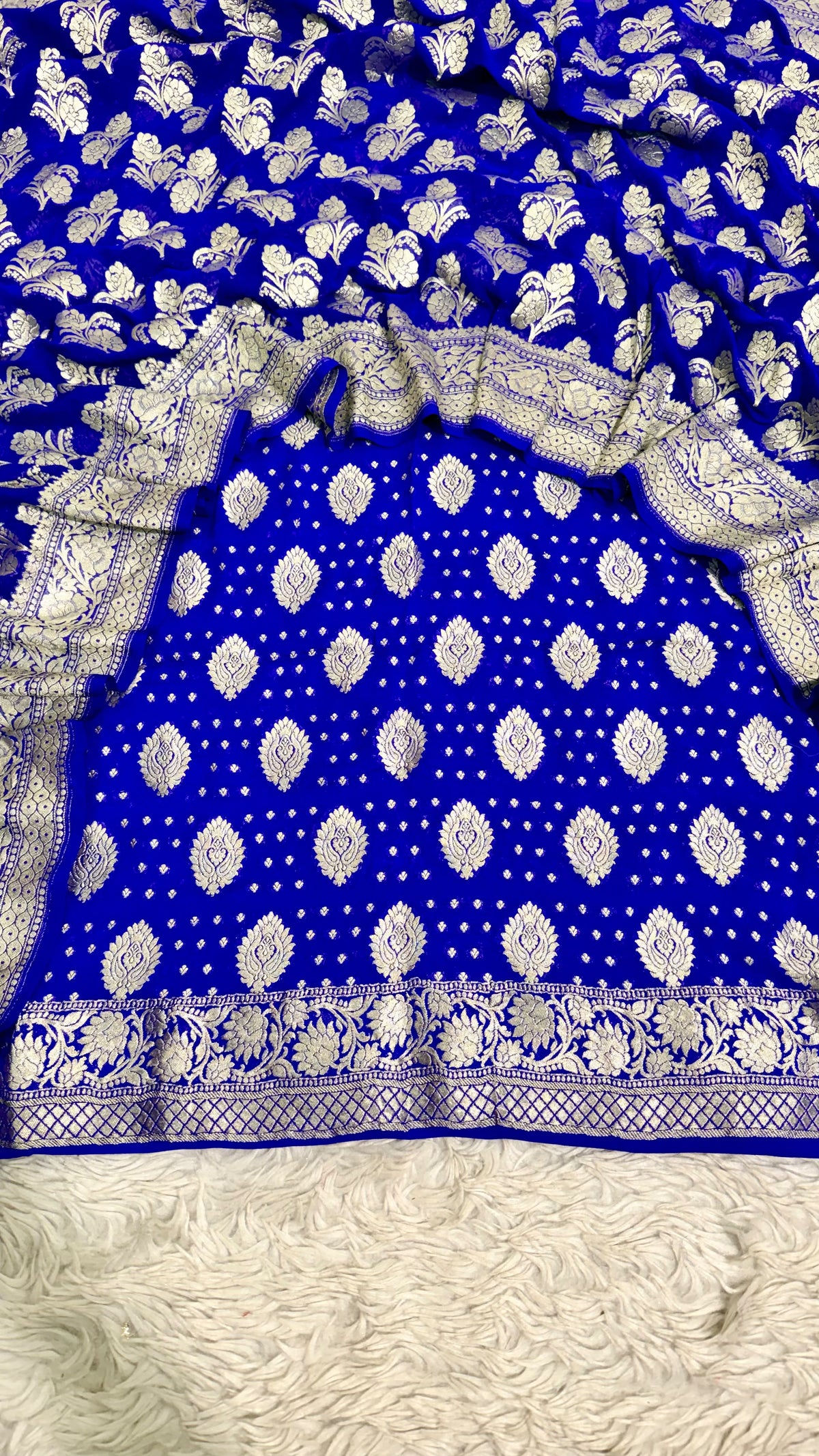 ROYAL BLUE PURE CHIFFON SUIT