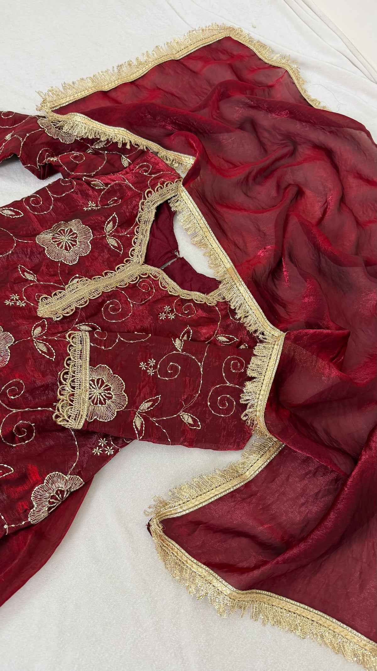 DEEP MAROON gharara for little princess