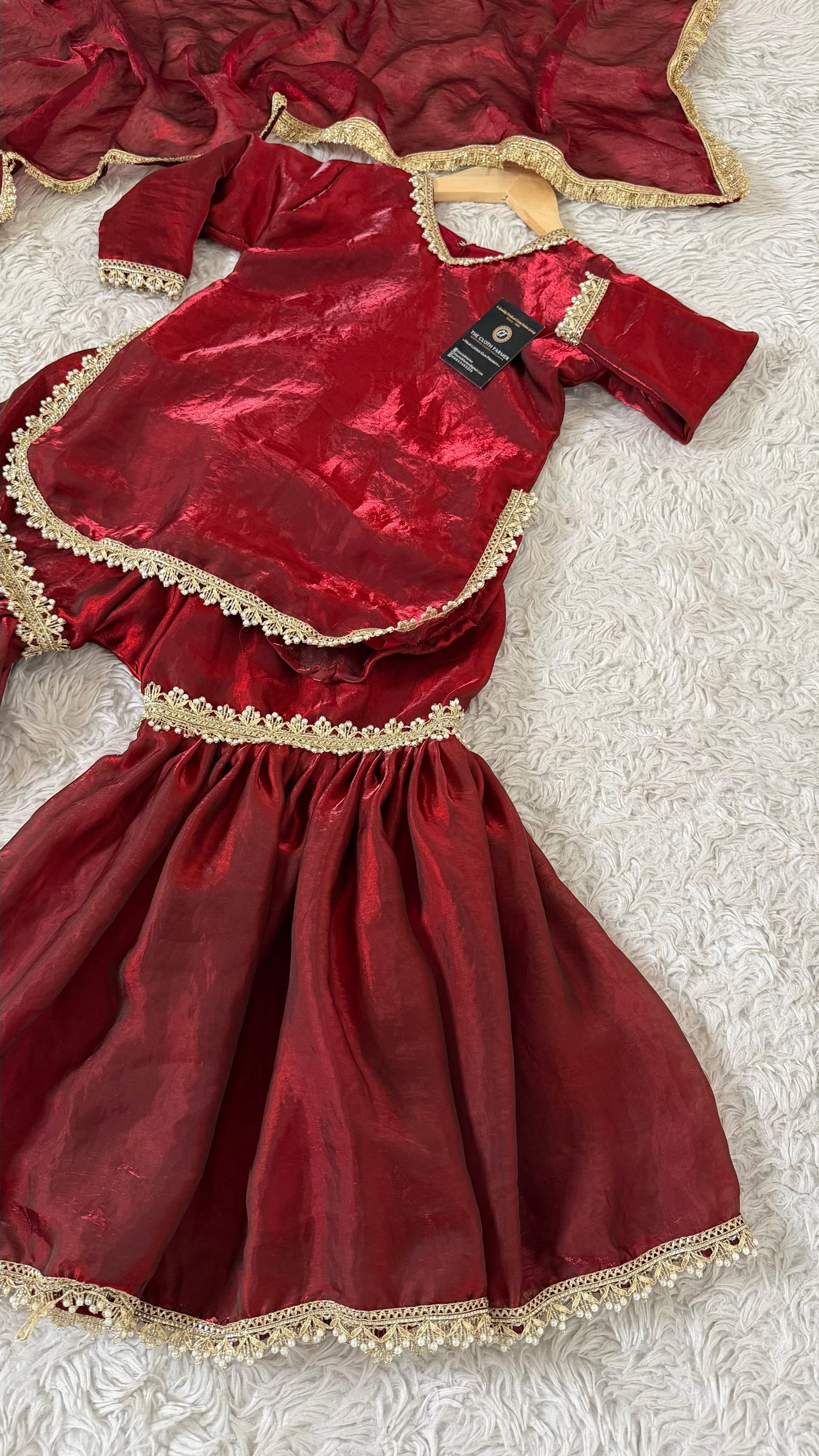 BLOOD MAROON KIDS GHARARA