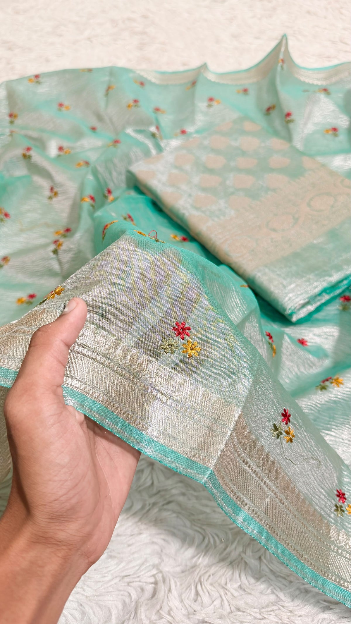 TISSUE MULTI EMBROIDERY SUIT