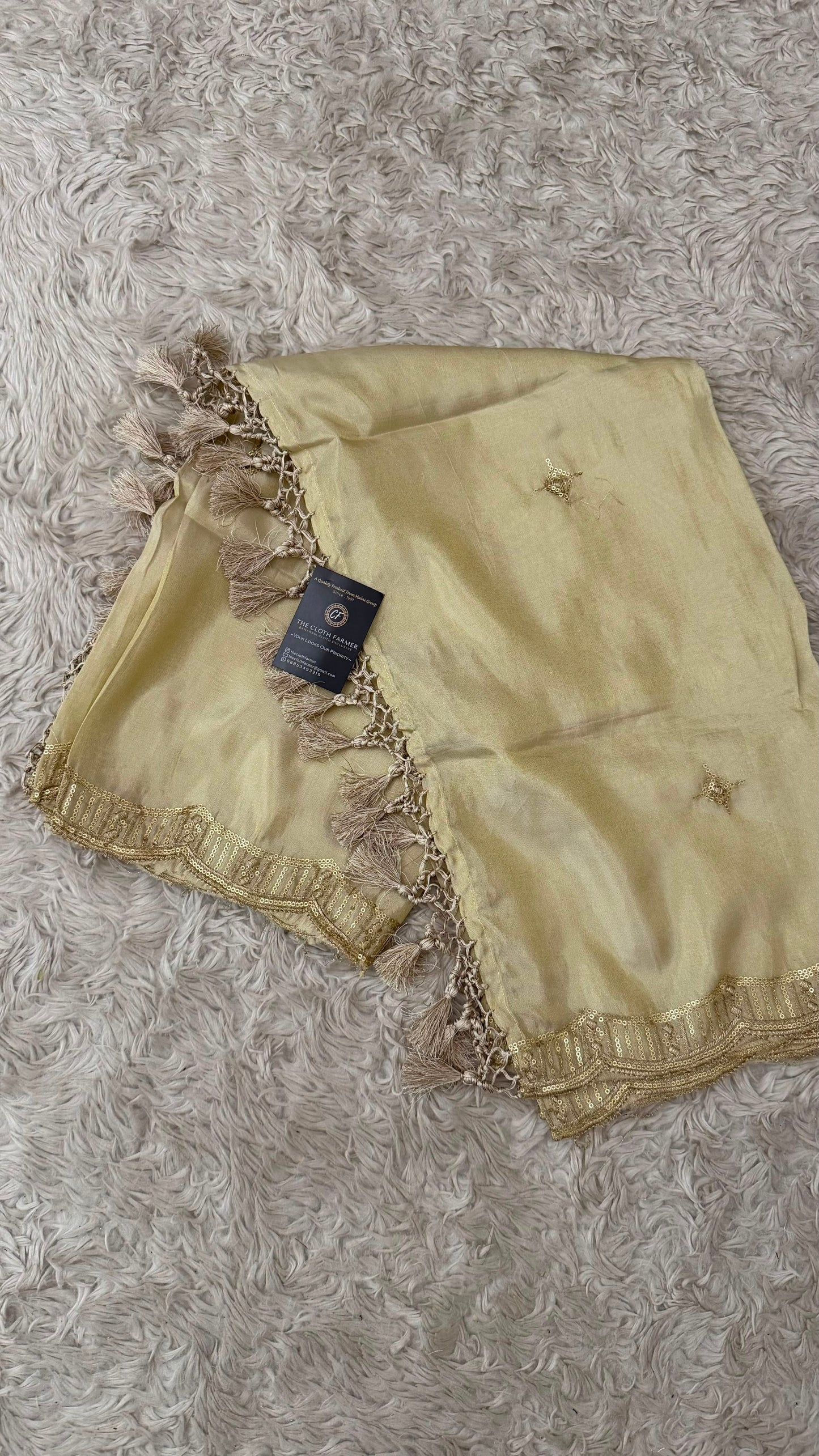 DYEABLE COSMO SILK DUPATTA WITH TUSSEL