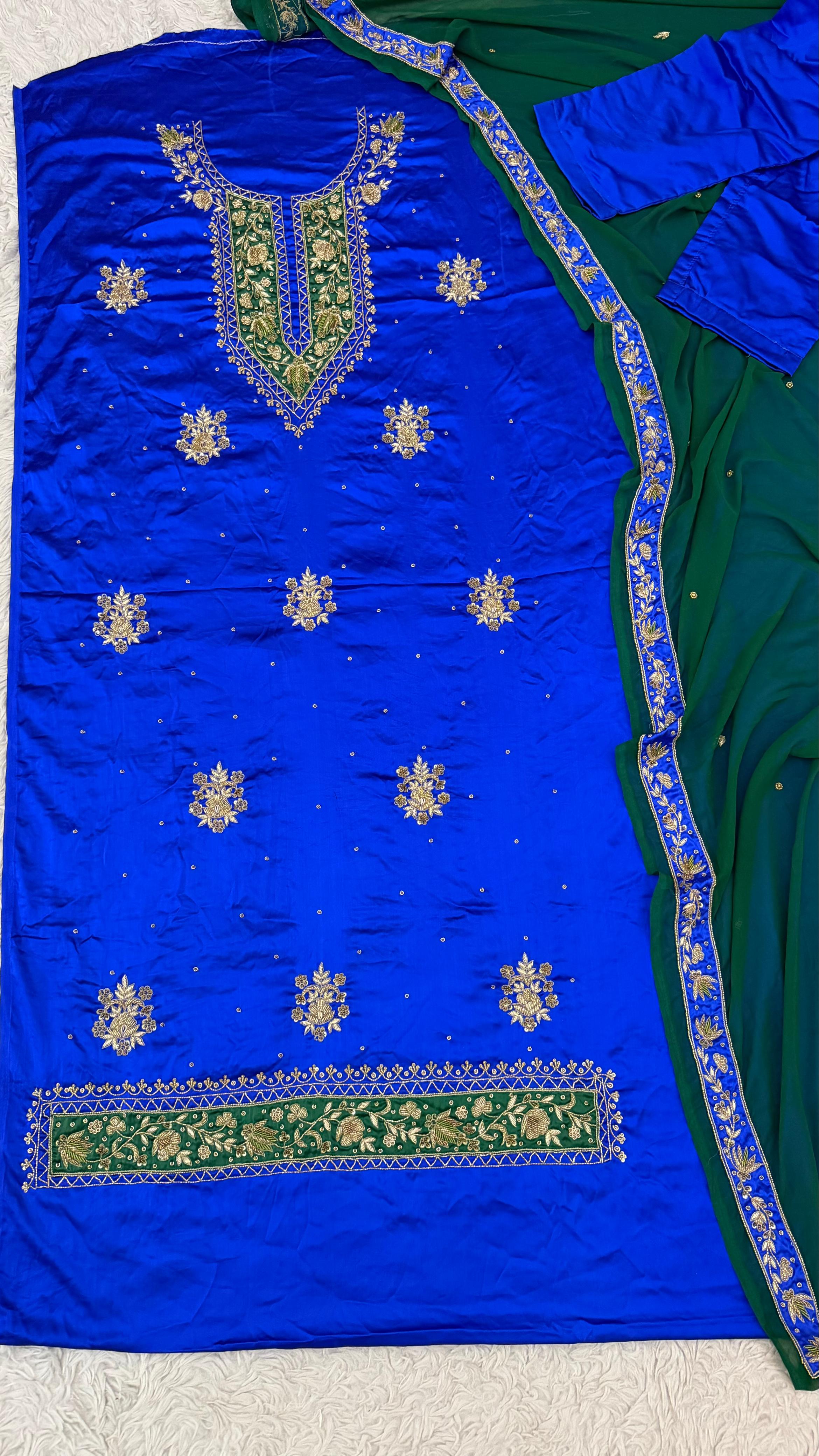 printest inspired royal blue and bottle green shade 3 piece suit
