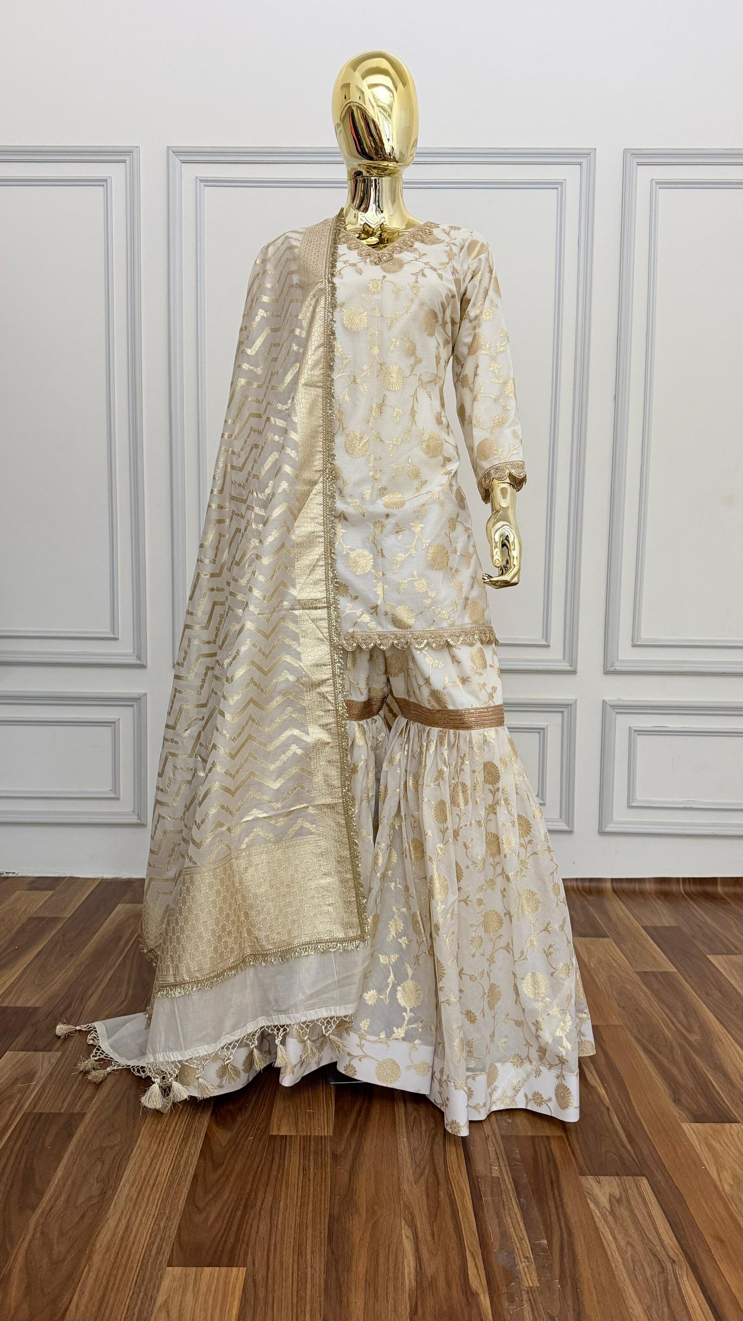 SUMMER SPECIAL OFF-WHITE GHARARA