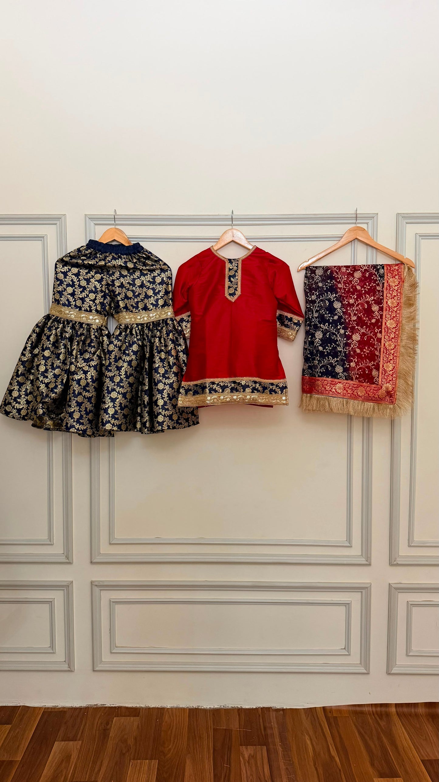 NAVY BLUE CONTRAST GHARARA